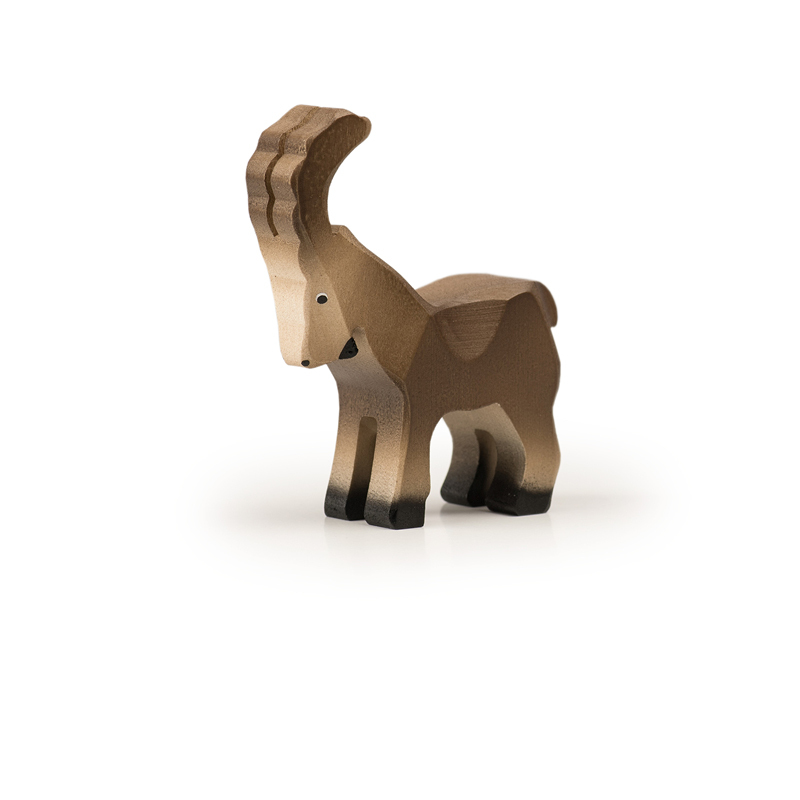 Trauffer Steinbock aus FSC-Lindenholz Swiss Made handgefertigt