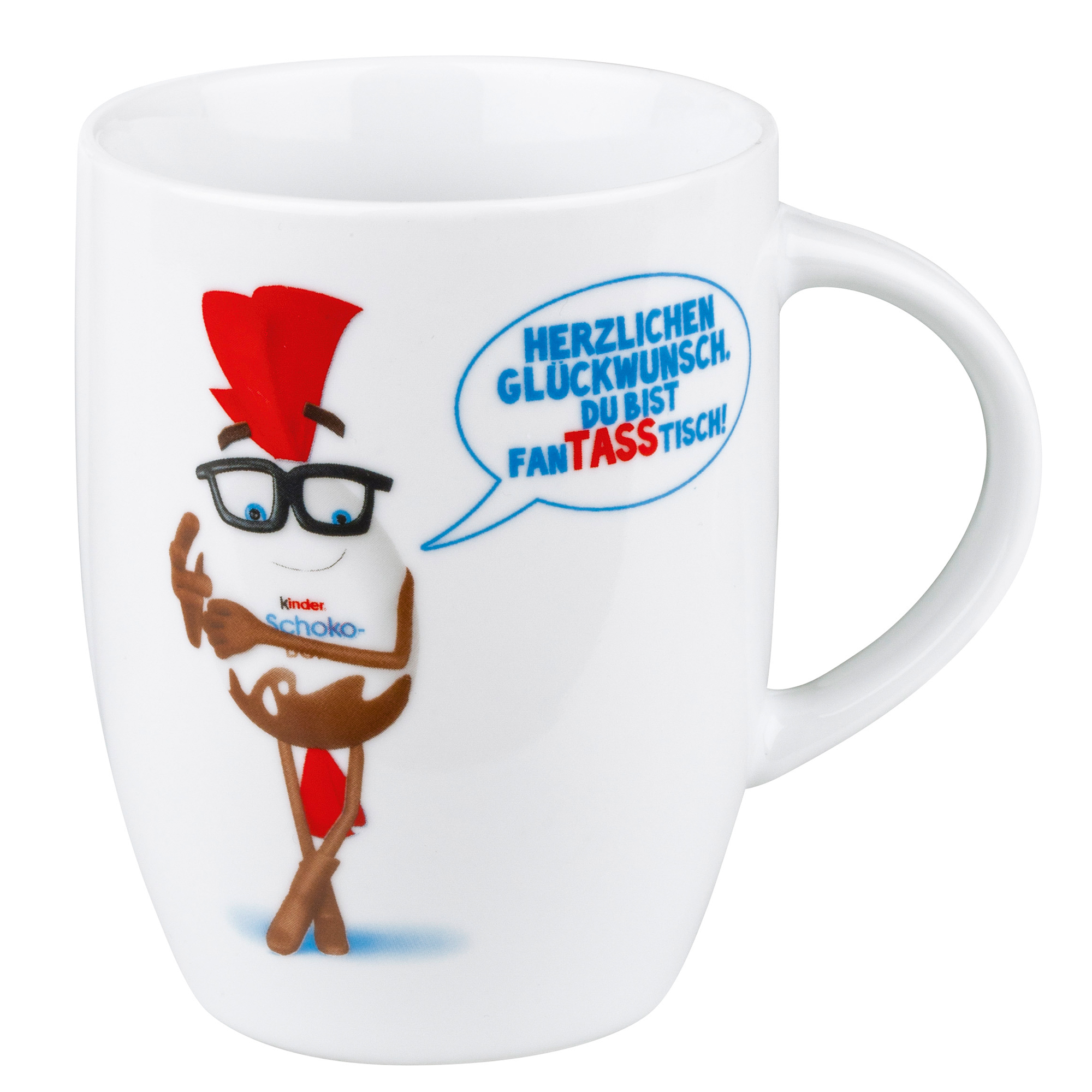 Tasse aus Porzellan mit C-förmigem Henkel kratzfest Made in Germany 380 ml