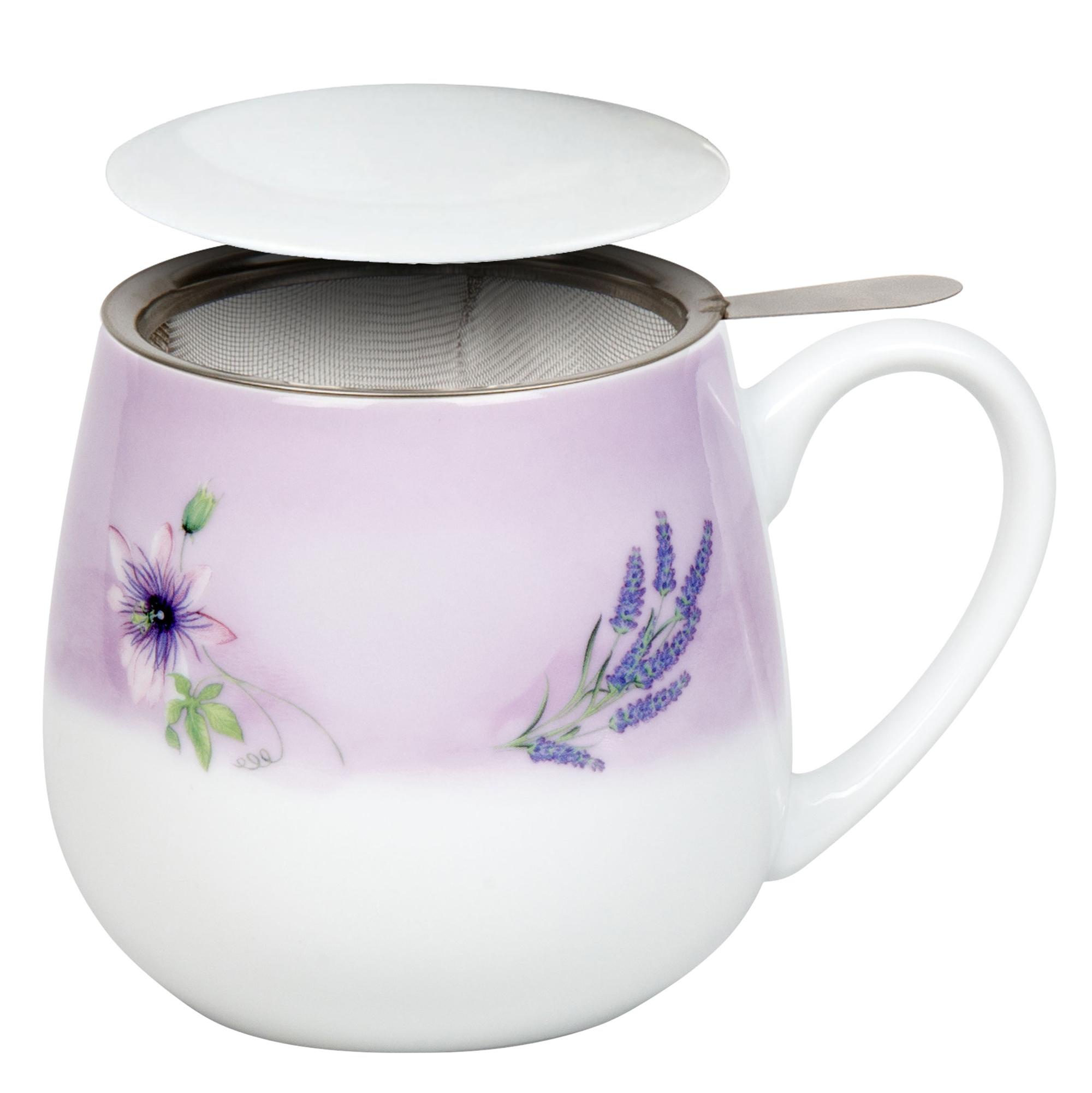 Tee-Tasse aus Porzellan mit Deckel und Tee-Sieb Made in Germany 400 ml