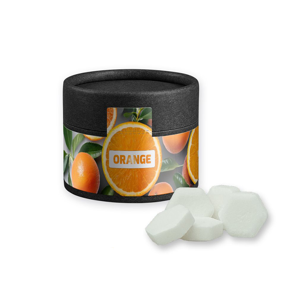 Bio Traubenzucker Orange Drops in Kraftpapier-Dose 40 g