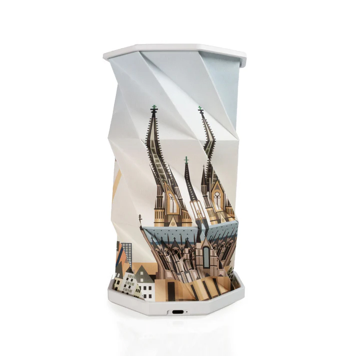 LED Faltlampe aus Papier automatisch Ein- und Ausschalten personalisierbar
