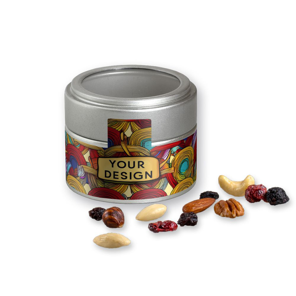 Studentenfutter in Metalldose mit Sichtfenster vegan 60 g