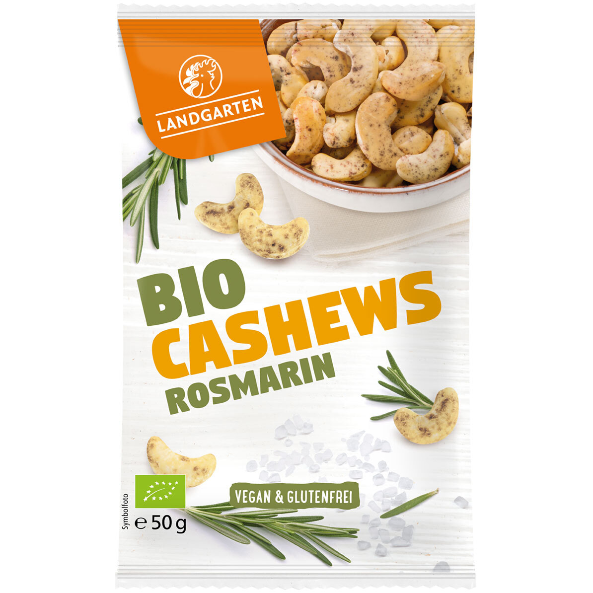 Bio Cashews mit Rosmarin und Meersalz 3 Grössen Made in Europe