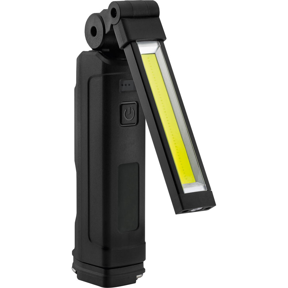 COB- und LED-Taschenlampe mit USB-Ladestation und Powerbank 2'000 mAh IPX2