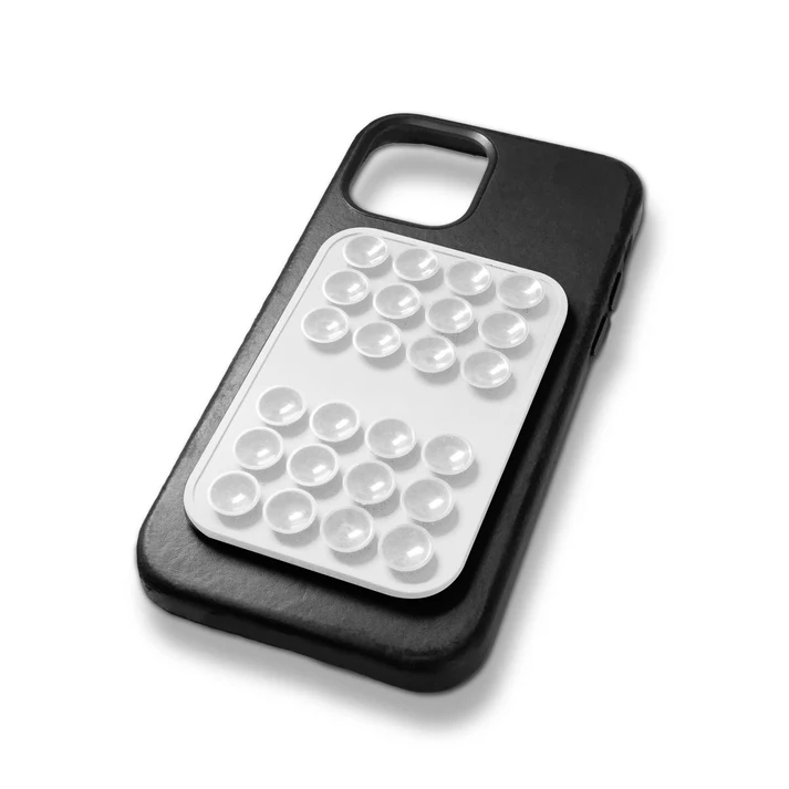 Support pour smartphone en silicone avec ventouses double face pour surfaces lisses