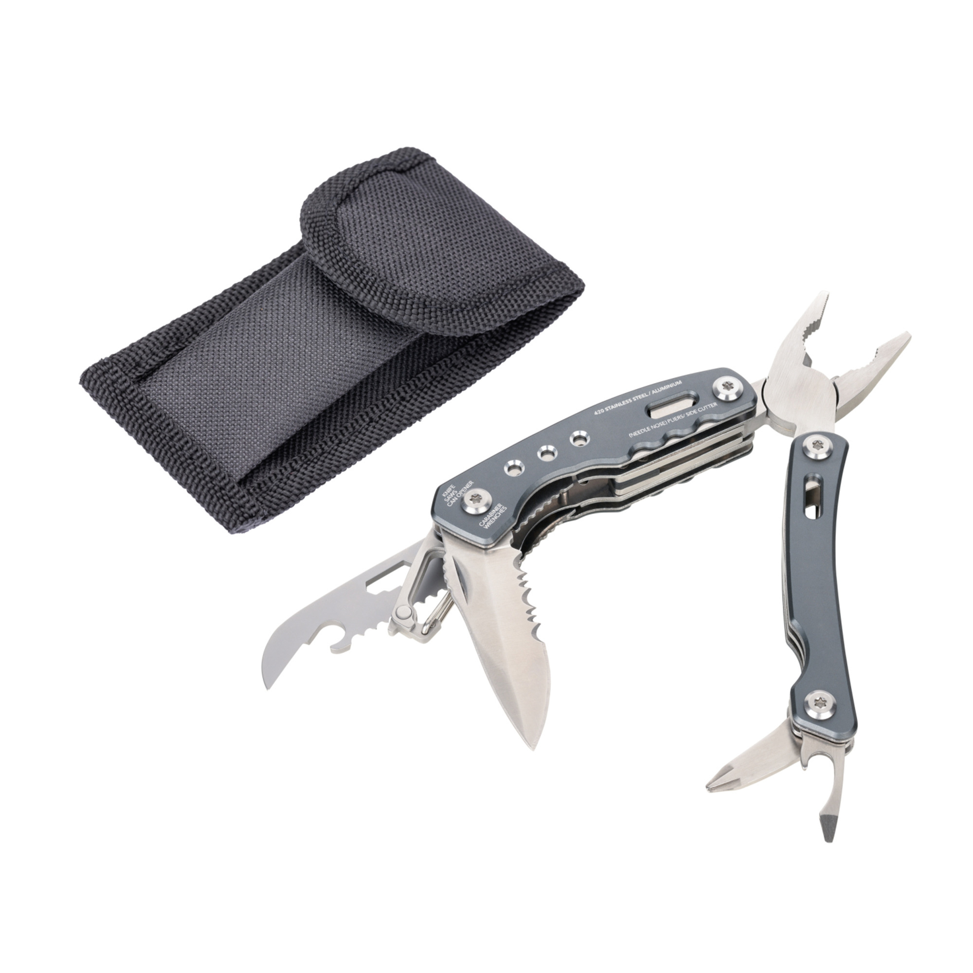 TROIKA® Multitool Backpack Tool with 15 Functions