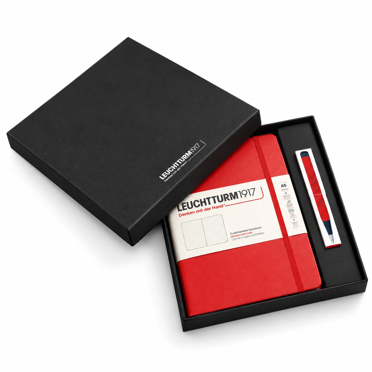Leuchtturm1917 Gift Set with Retractable Pen and A5 Hardcover Notebook