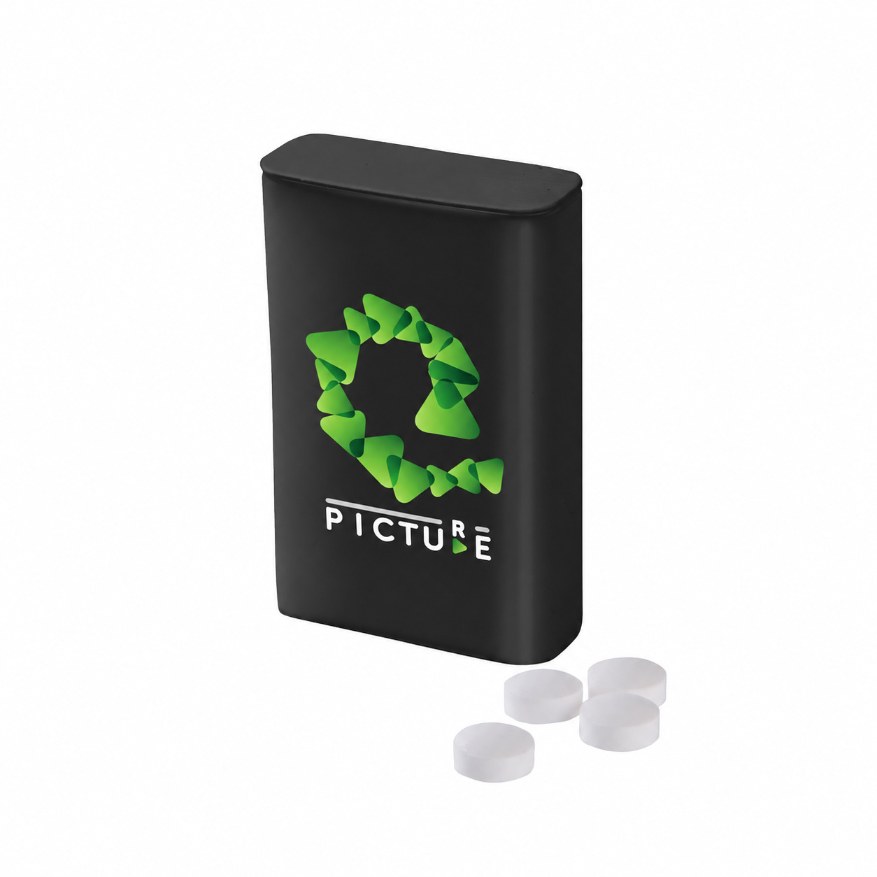 Pocket mint tin with peppermint lozenges (sugar-free or with sugar), 36-month shelf life, 20 g