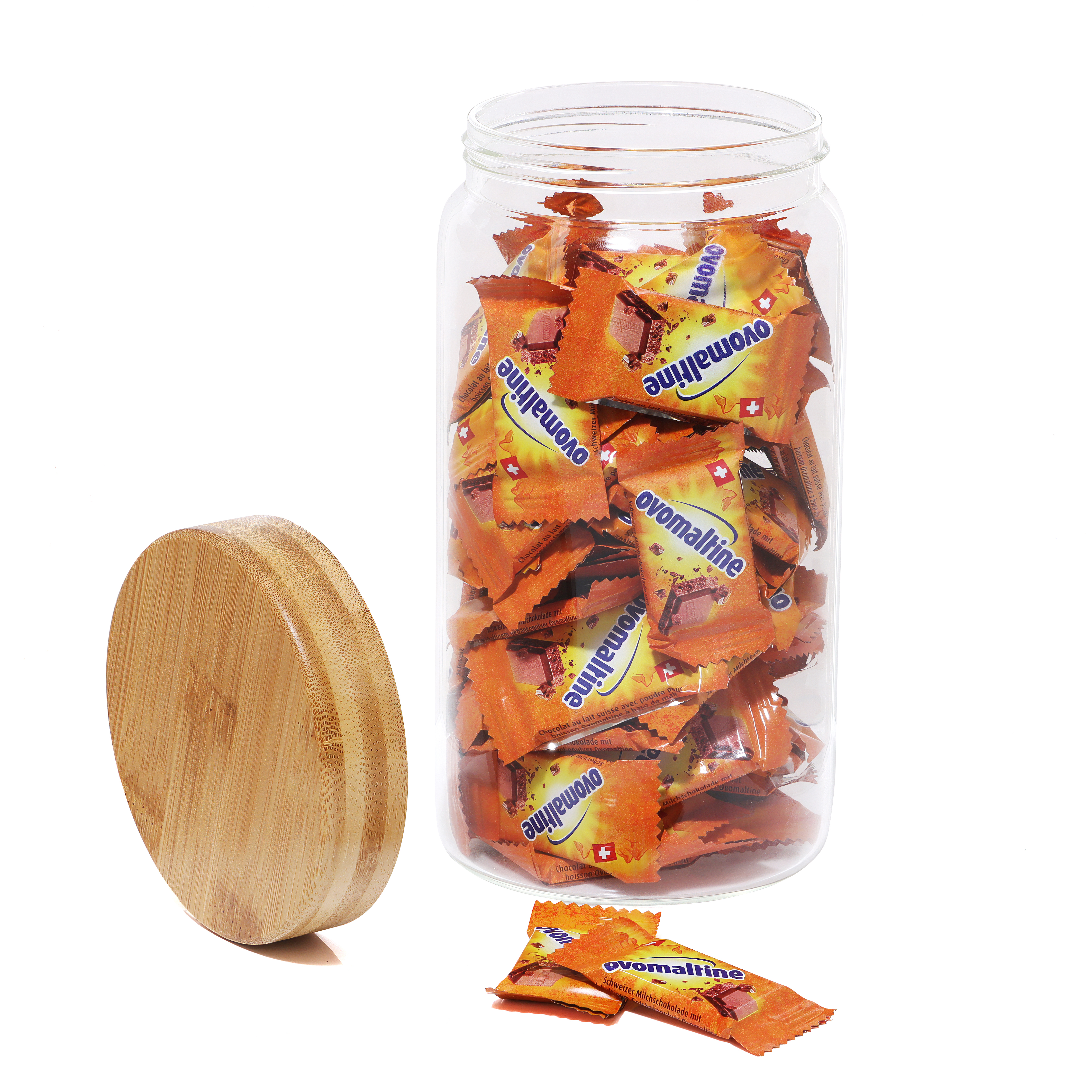 Ovomaltine Napolitains 380 g en bocal en verre, fabriqué en Suisse