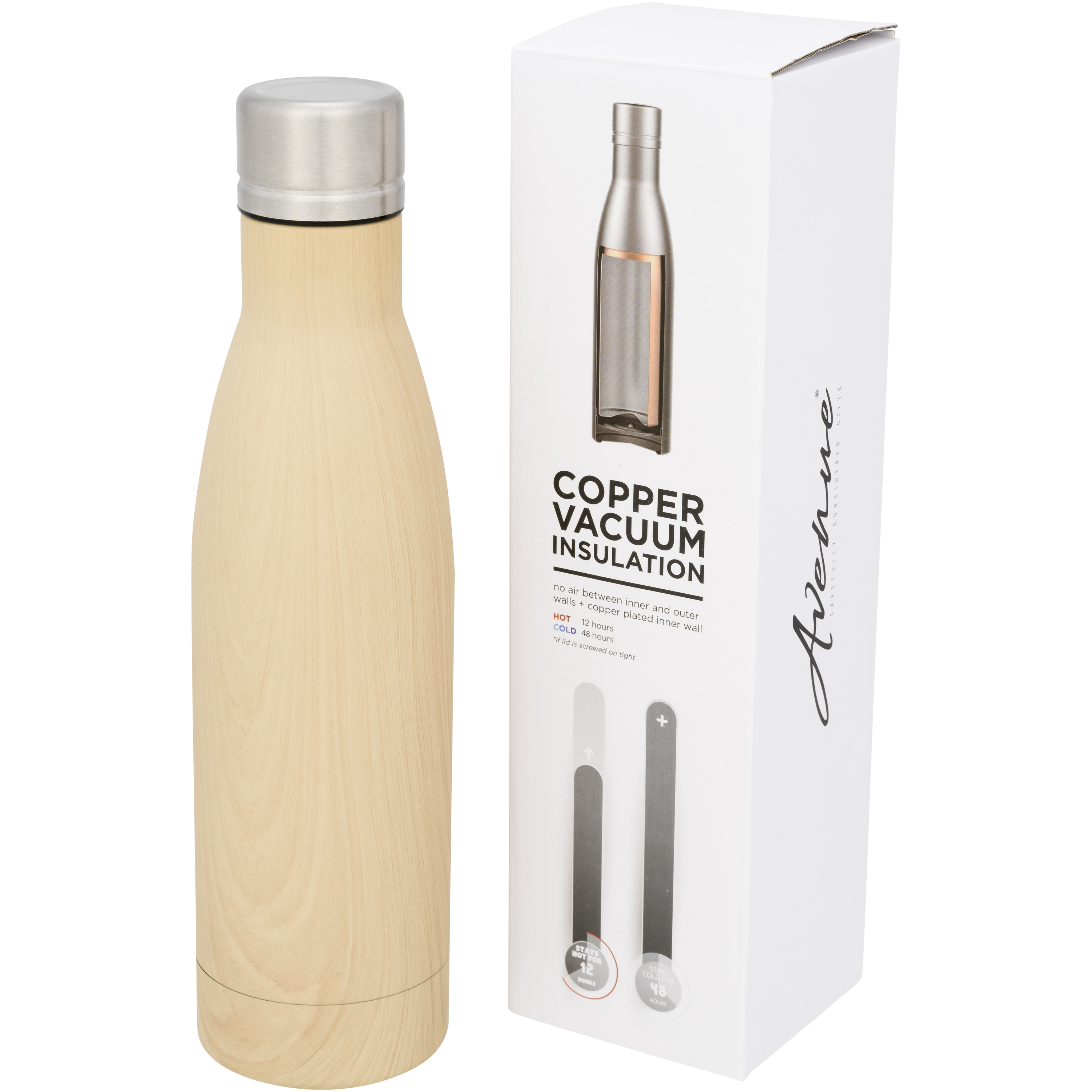 Stainless steel vacuum flask 0.5 l with copper vacuum insulation
