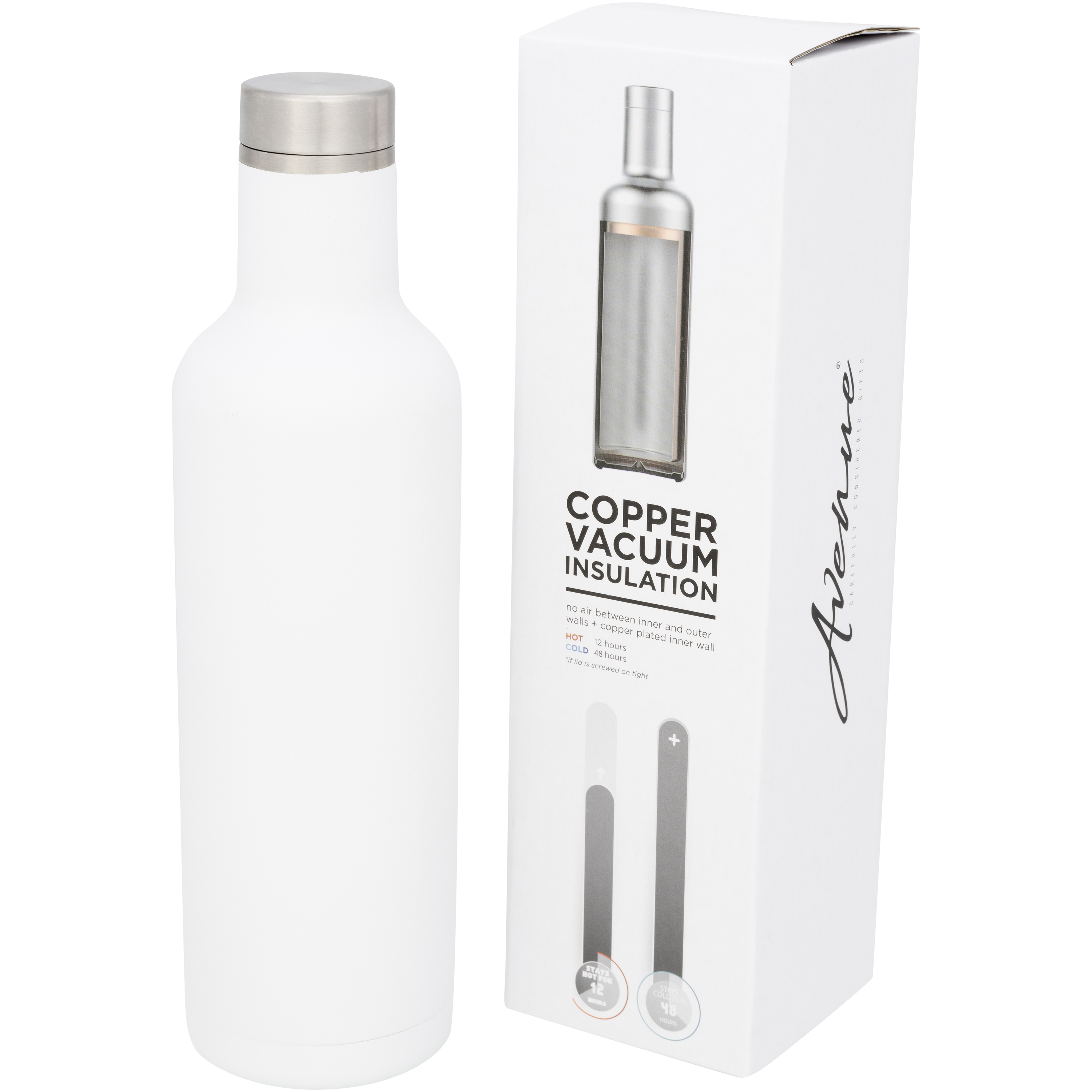 Stainless steel vacuum flask 0.75 l with copper vacuum insulation