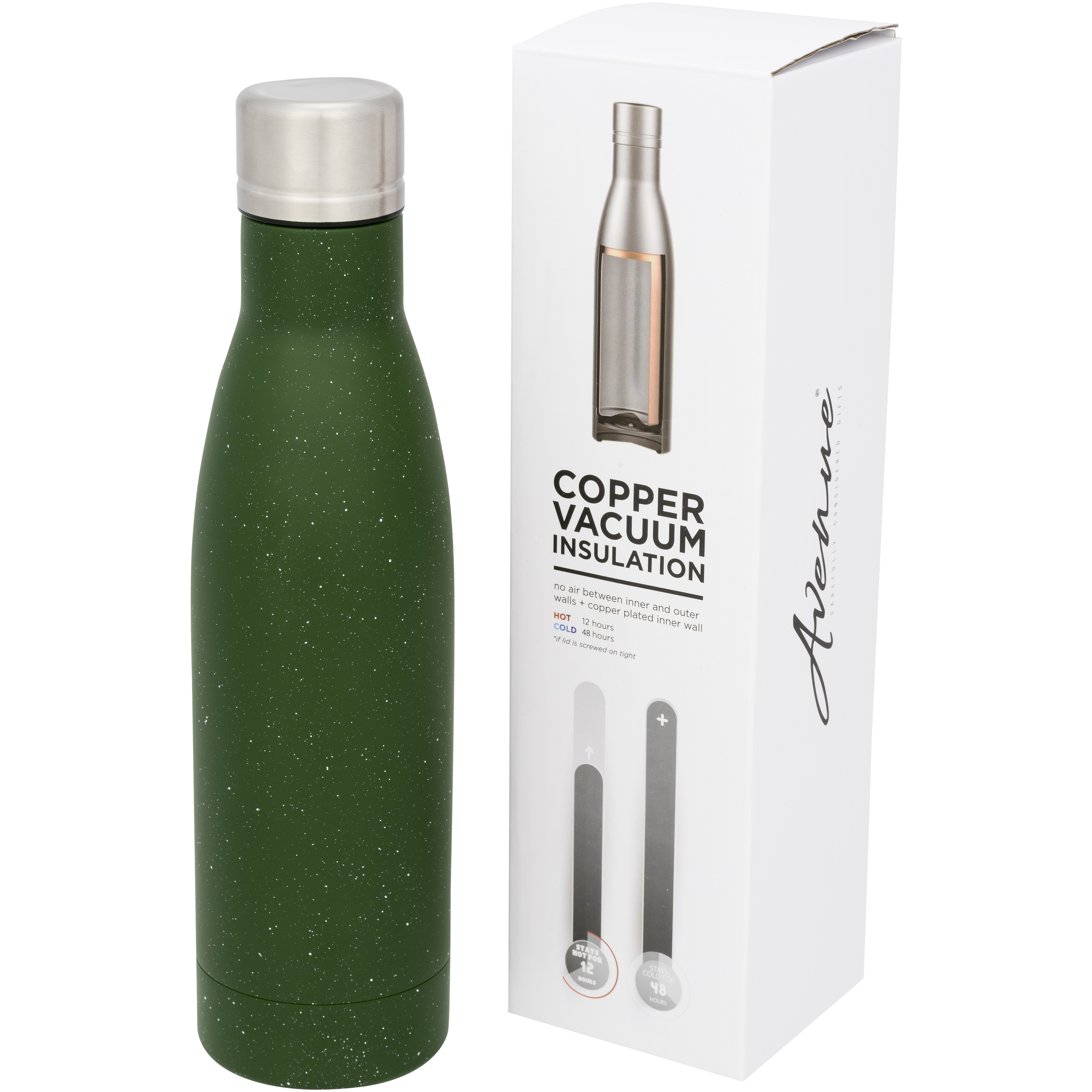 Stainless steel vacuum flask 0.5 l with speckled pattern