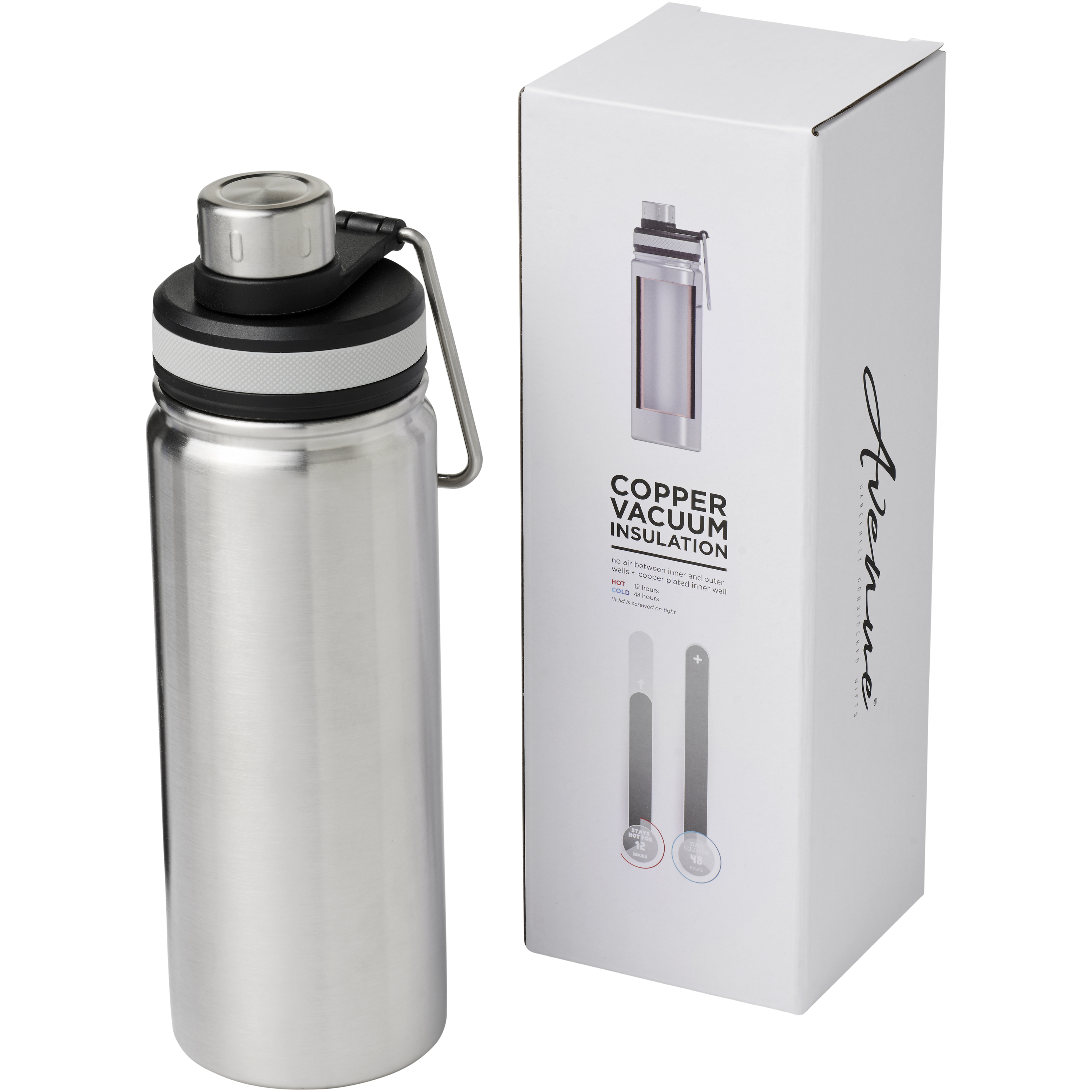 Stainless steel vacuum flask 0.59 l with copper vacuum insulation