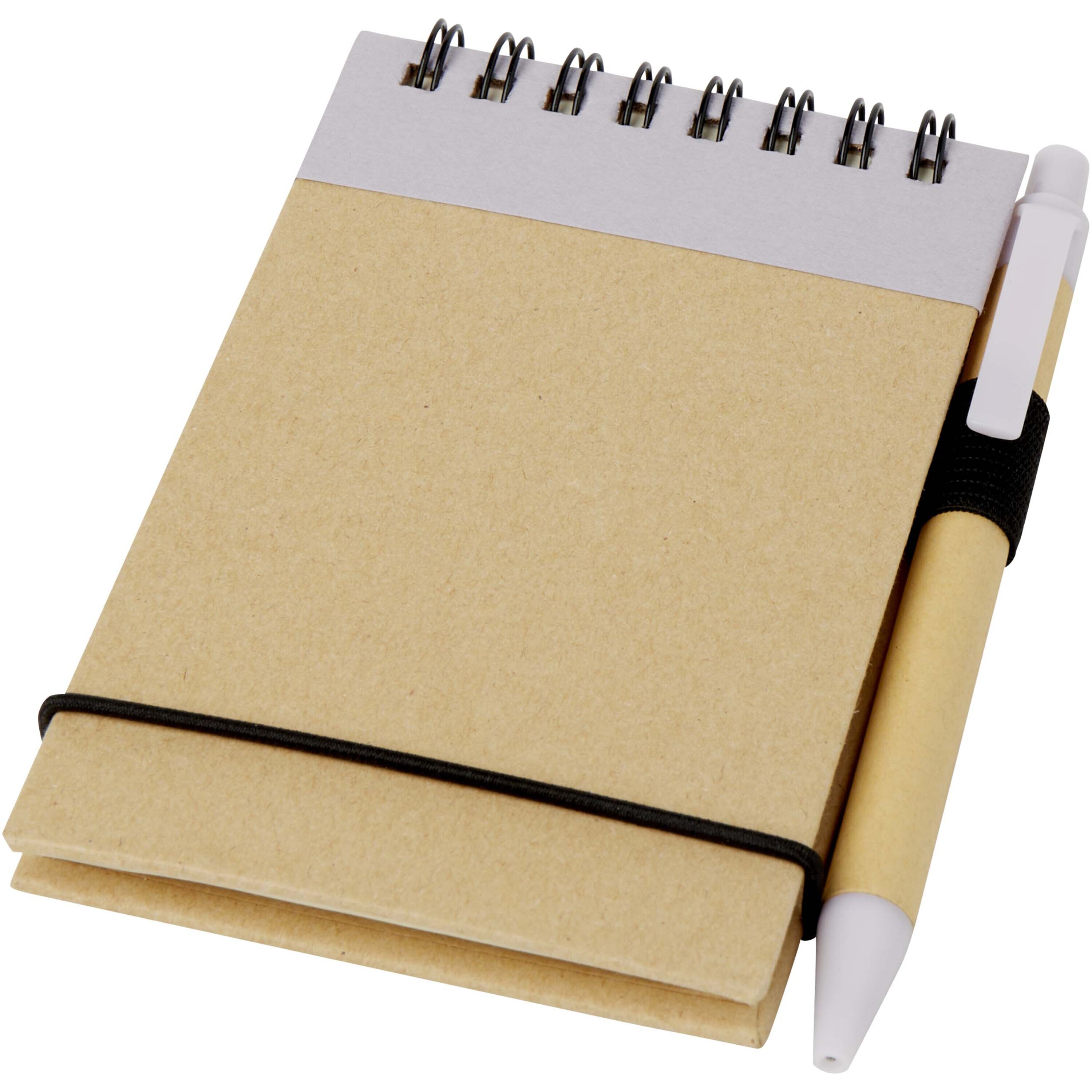 Bloc-notes A7 couverture rigide papier recyclé 40 feuilles avec stylo