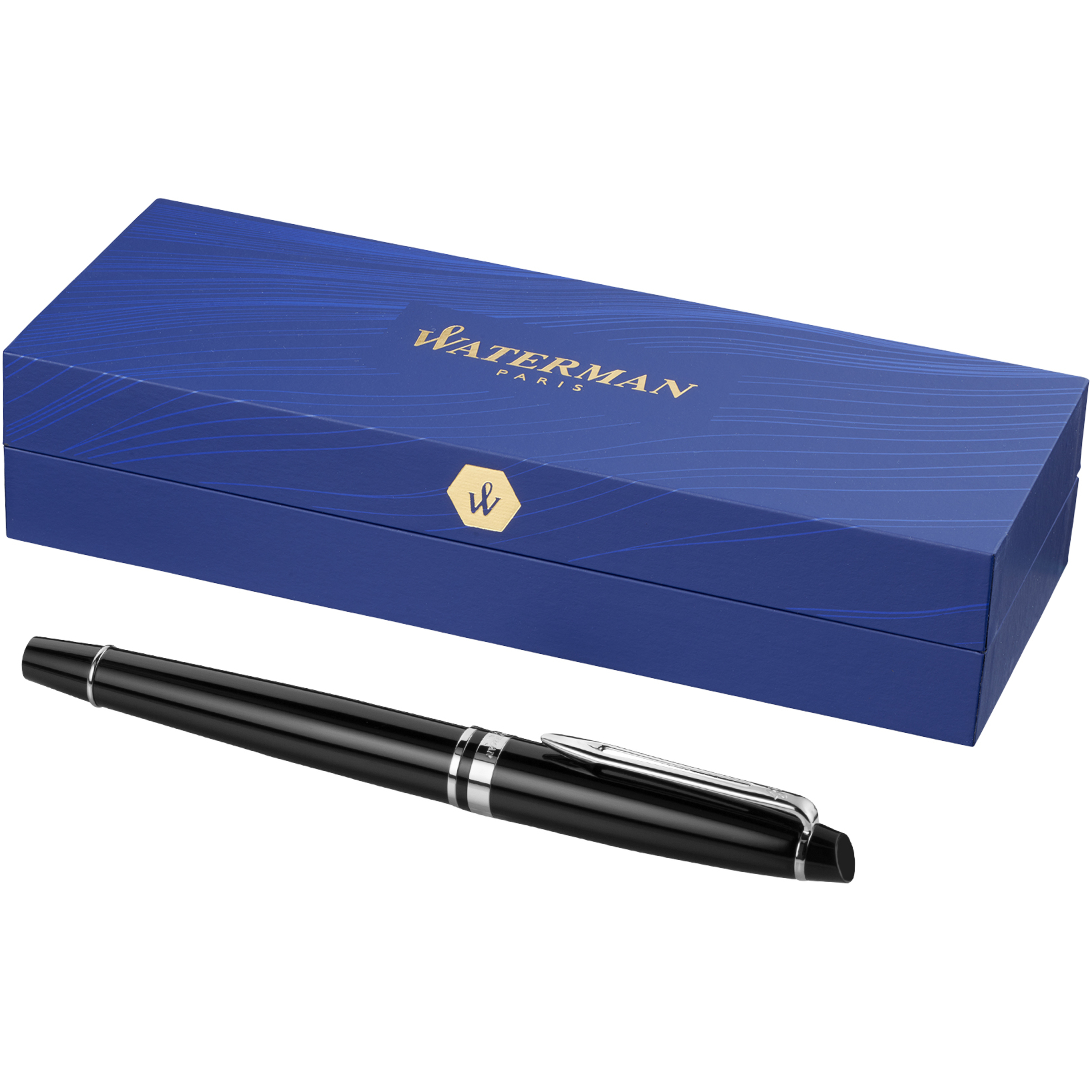 Waterman Expert fountain pen made of brass, blue ink