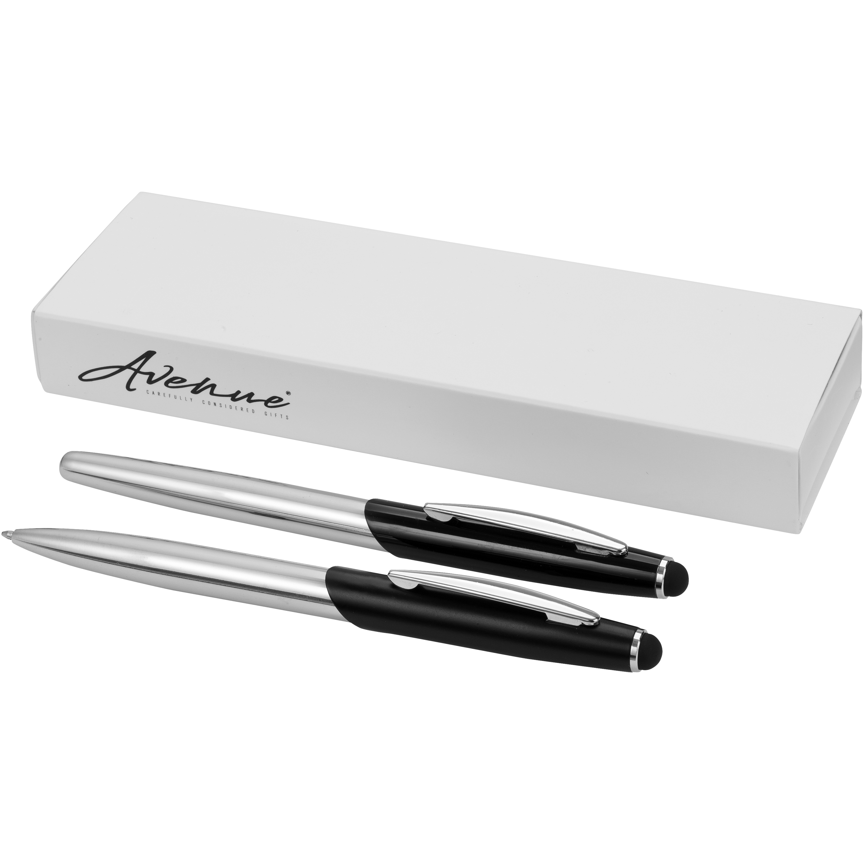 Writing set metal ballpoint pen and rollerball pen refill blue ink