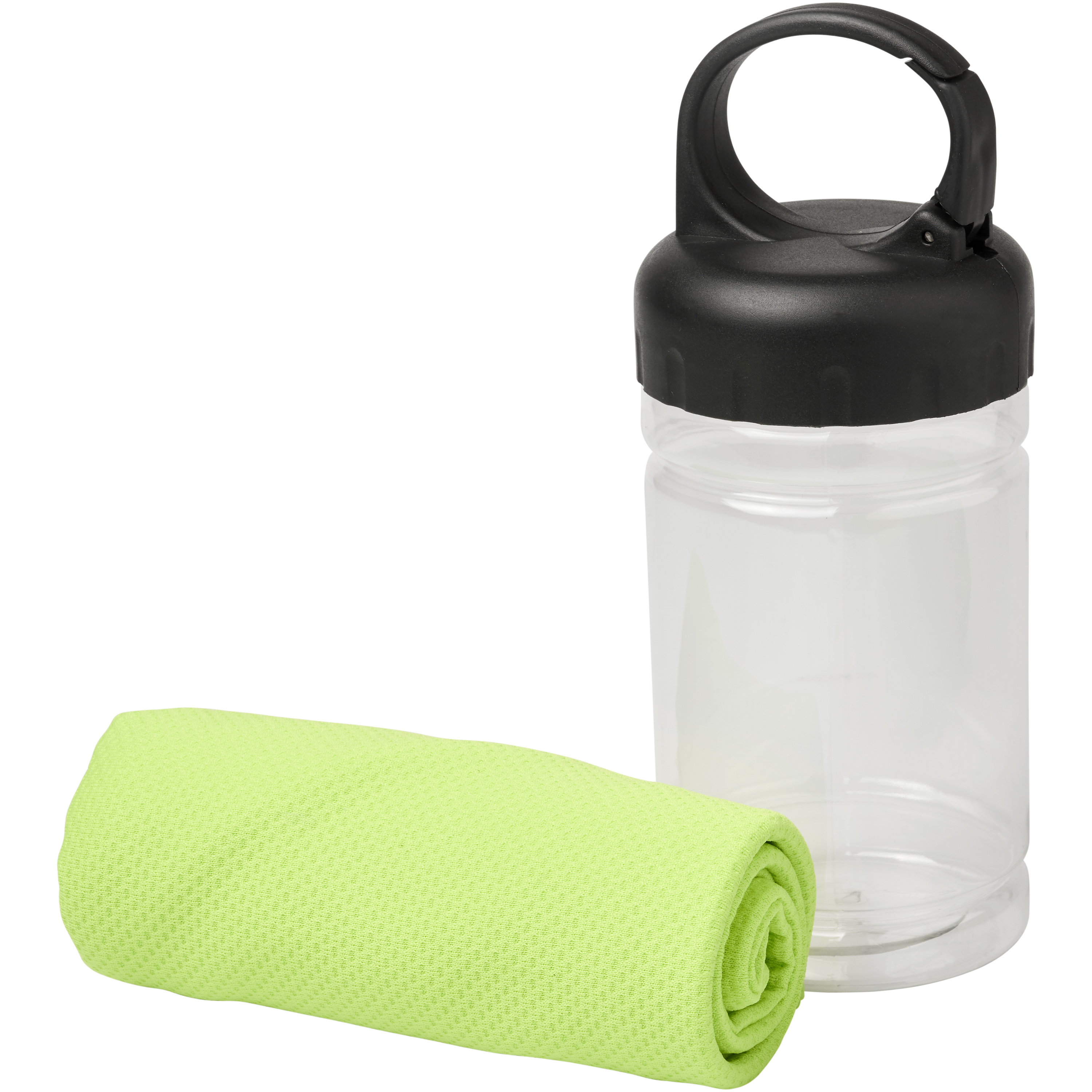 Kühlendes Handtuch aus Polyester 16,5 x 6,5 cm in PET-Behälter