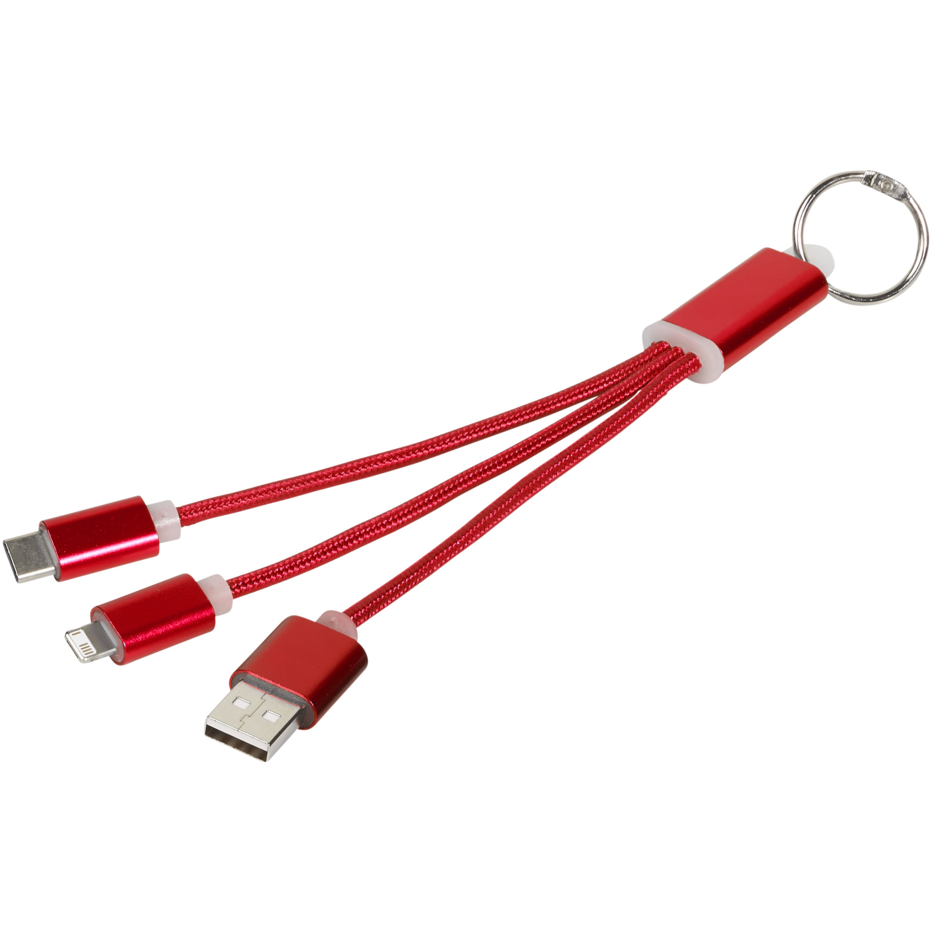 USB 3-in-1 Ladekabel aus Aluminium mit Type-C Anschluss