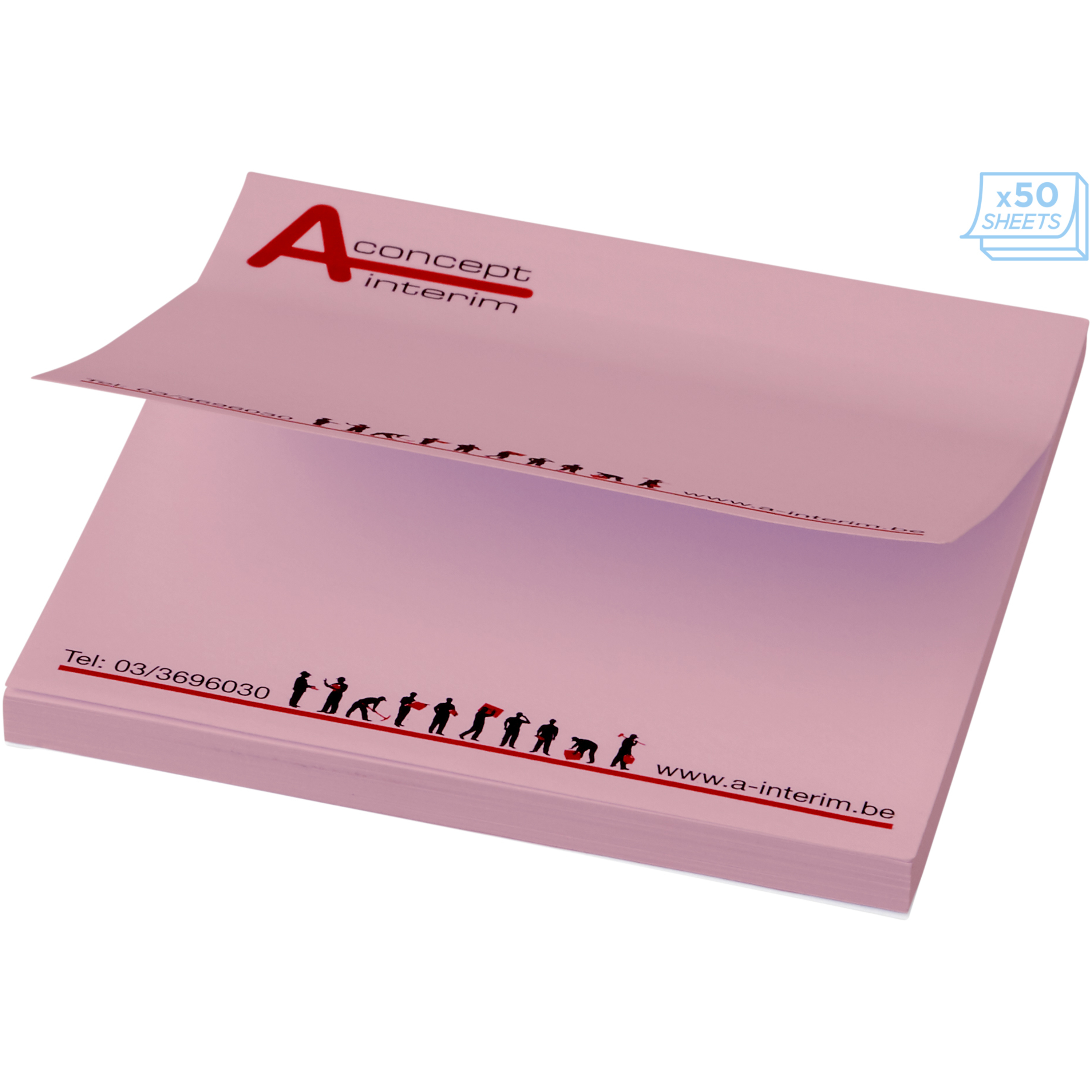 Notes repositionnables en papier FSC 7,5 x 7,5 cm 25, 50 ou 100 feuilles