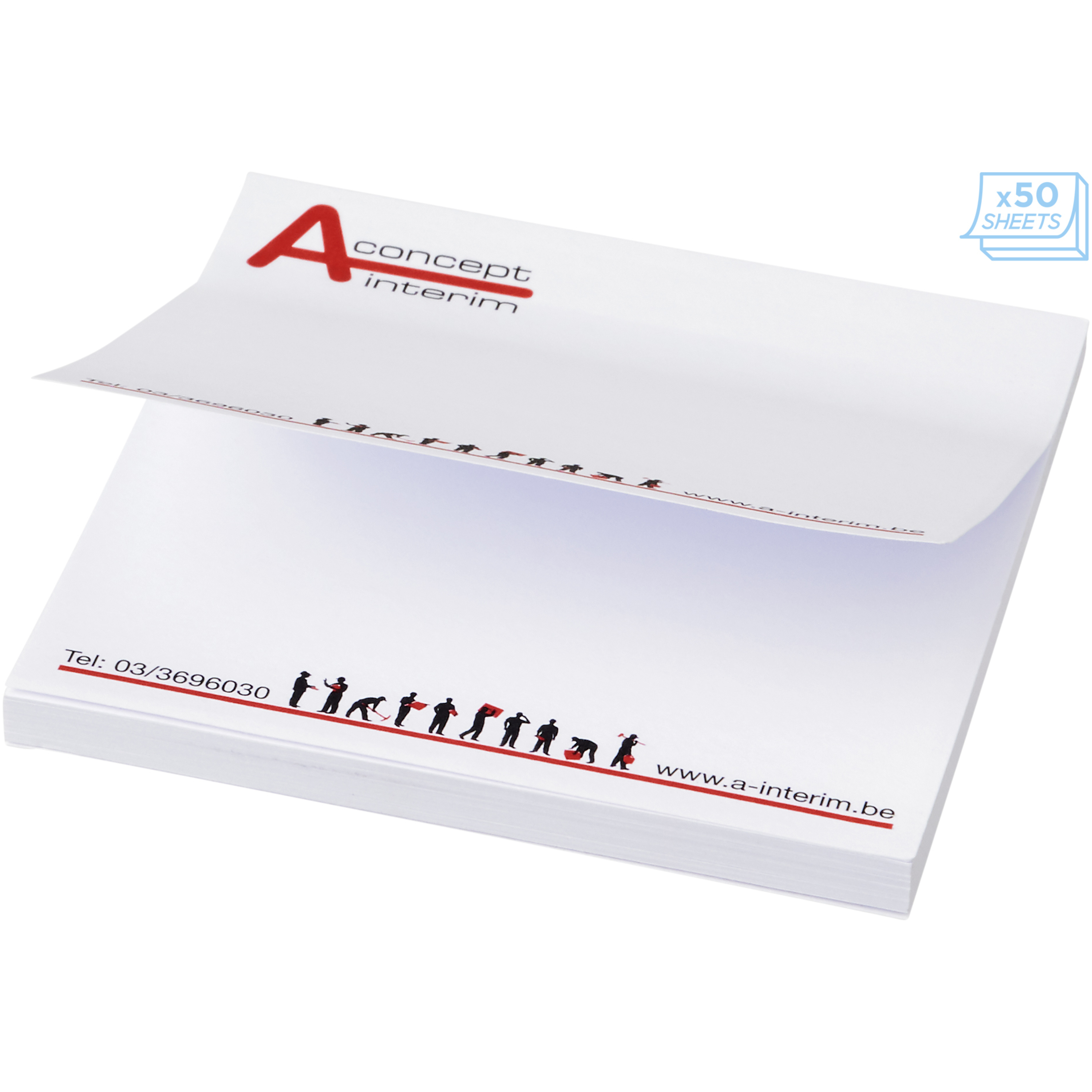 Notes repositionnables en papier FSC 7,5 x 7,5 cm 25, 50 ou 100 feuilles