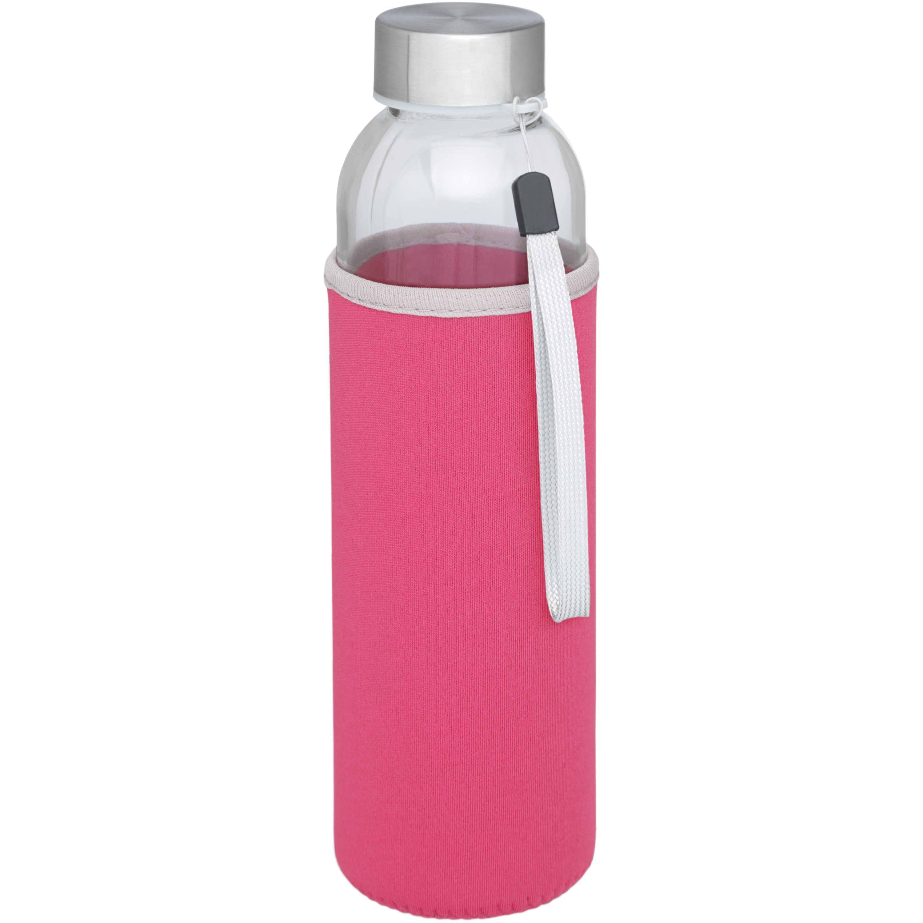 Trinkflasche aus Glas und Edelstahl 0,5 l mit Neopren-Hülle