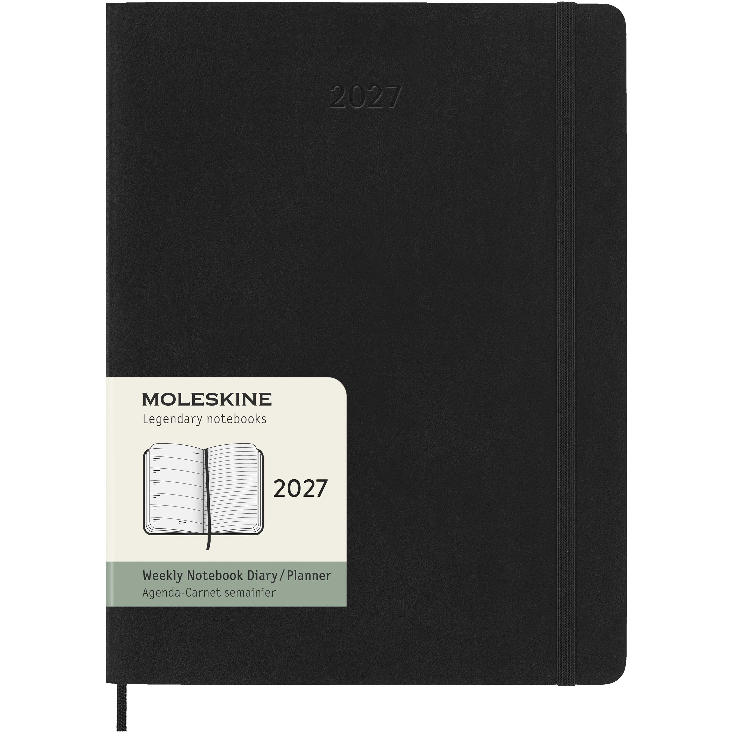 Moleskine® à couverture souple, agenda hebdomadaire XL de 12 mois