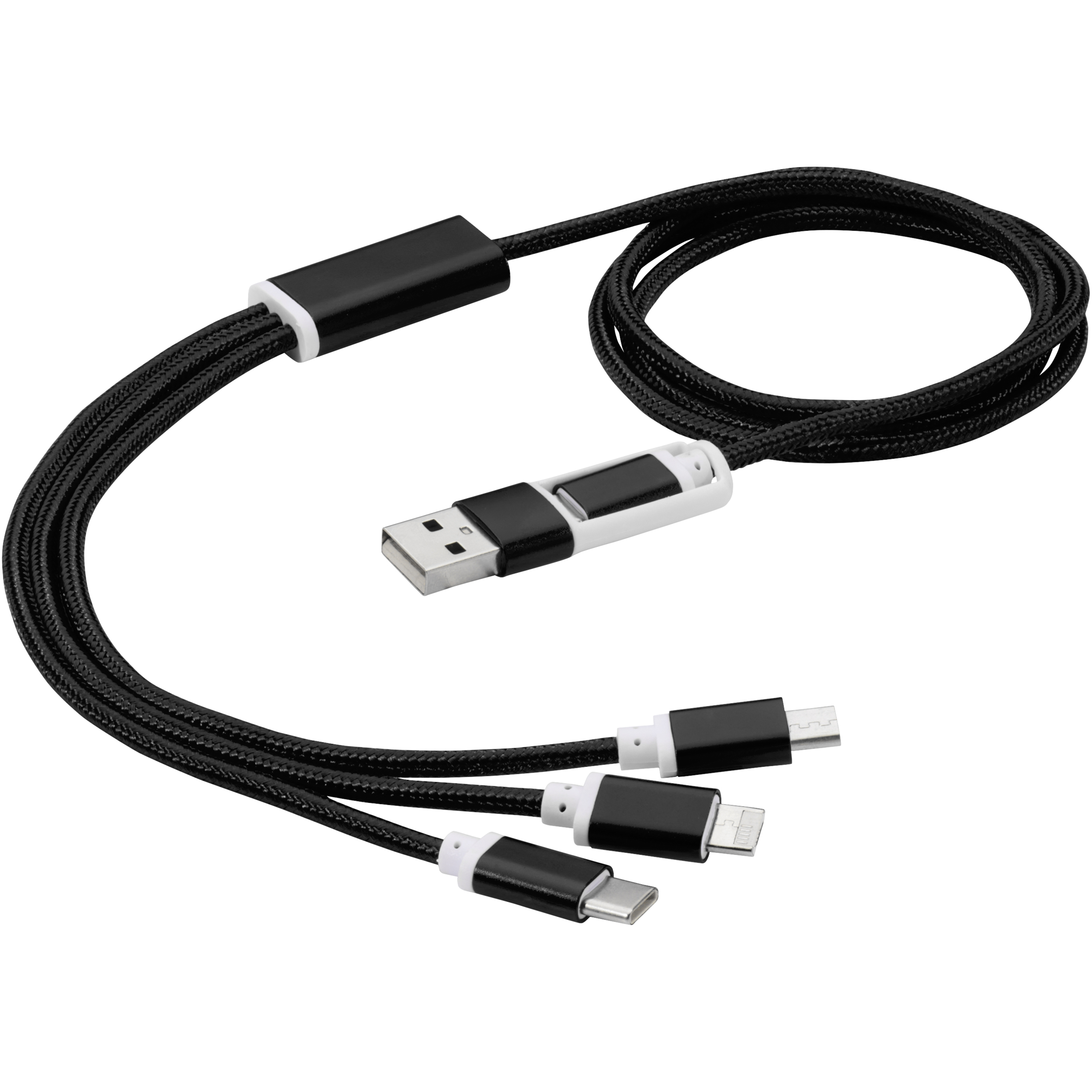 USB 5-in-1 Ladekabel Aluminium/Polyester 