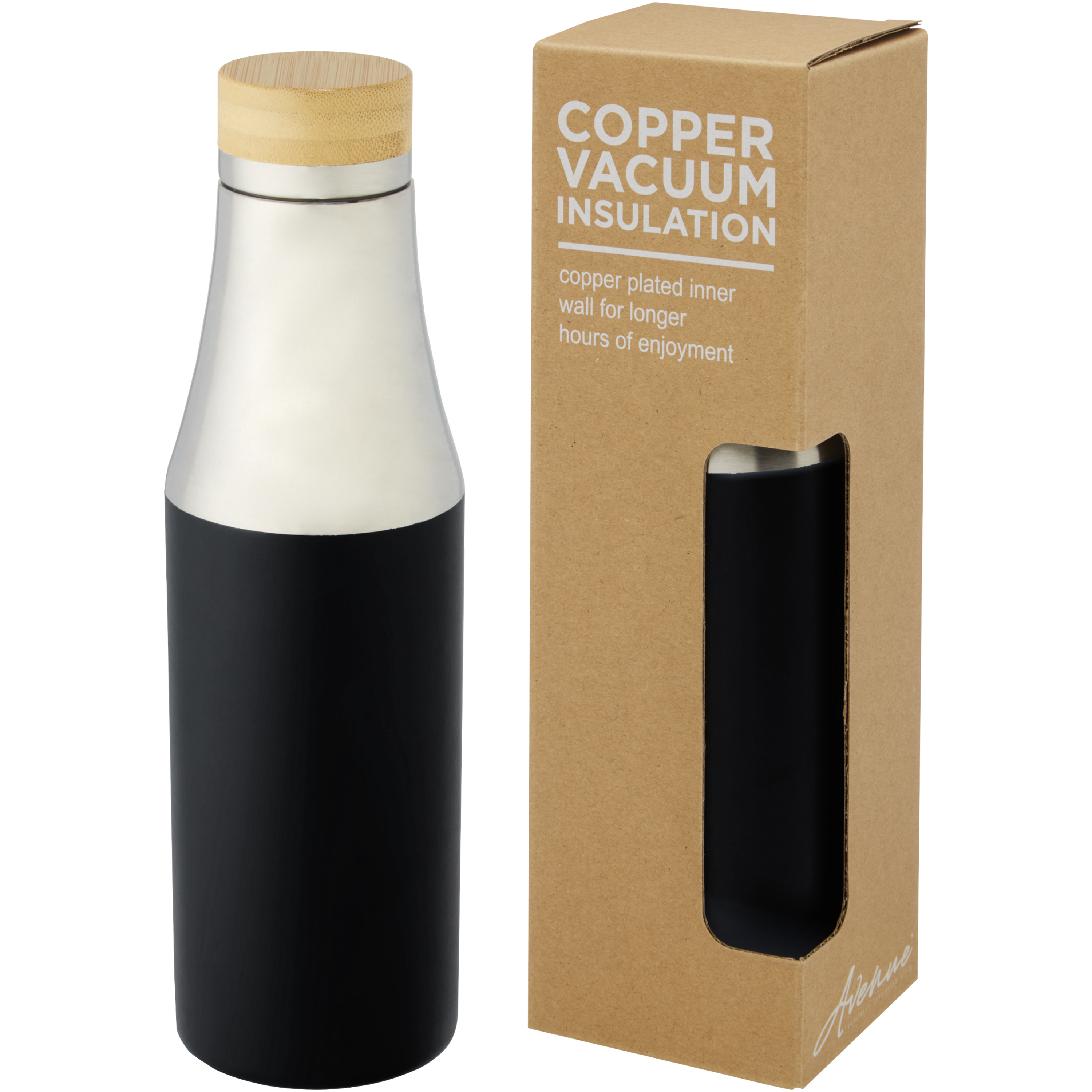 Stainless steel vacuum flask 0.54 l with bamboo lid