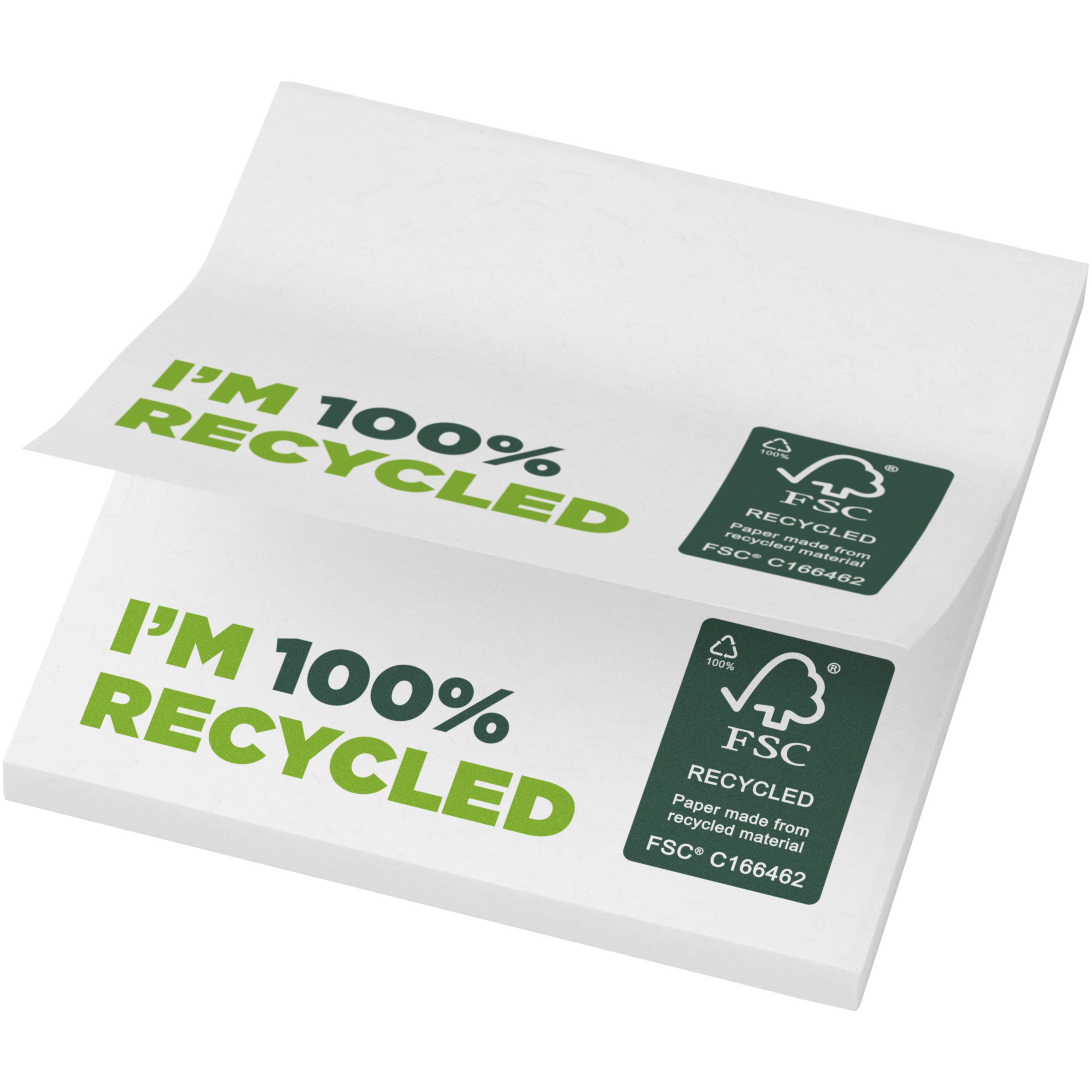 Notes repositionnables en carton recyclé 7,5 x 7,5 cm 25, 50 ou 100 feuilles