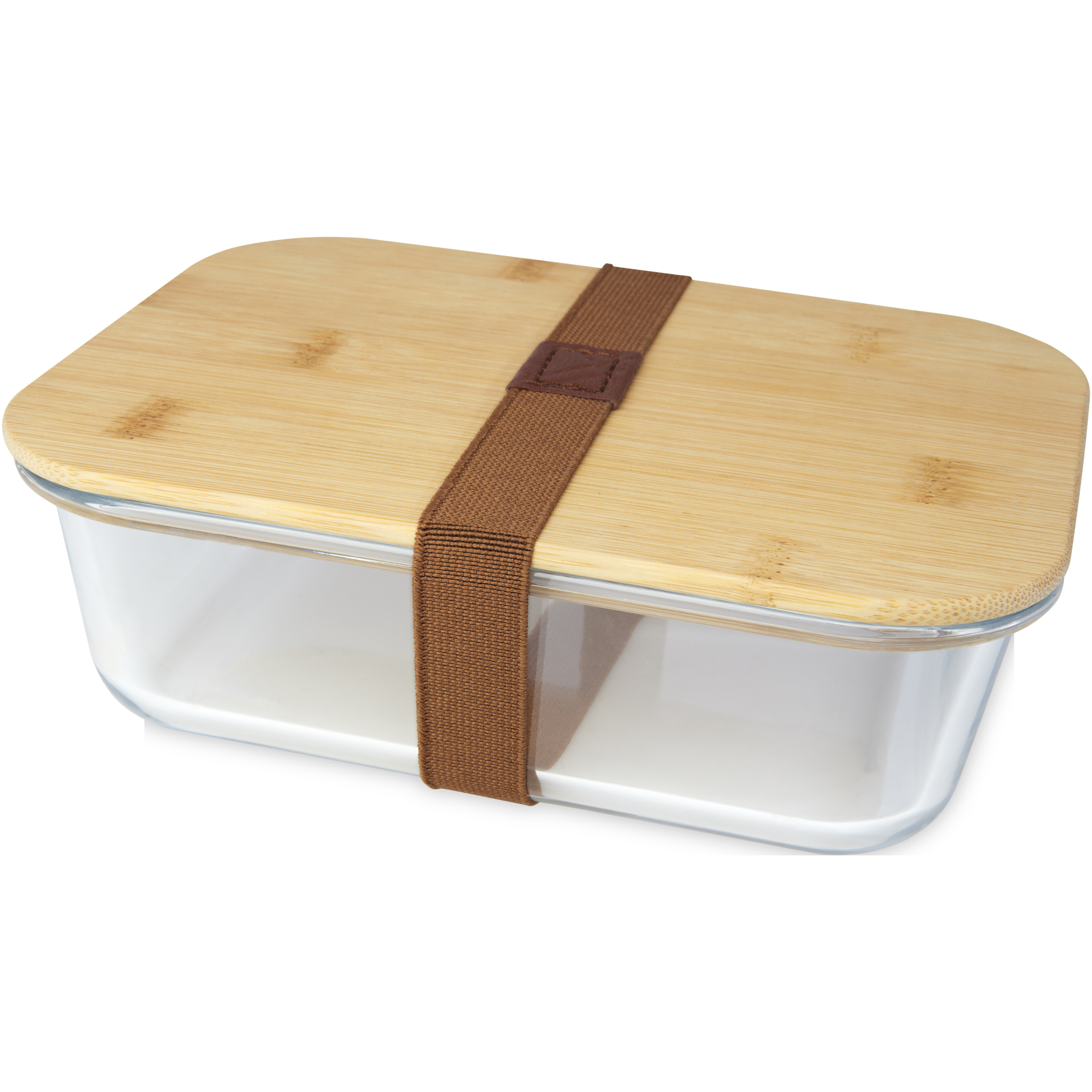 Boîte à lunch en verre borosilicaté avec couvercle en bambou 1 l