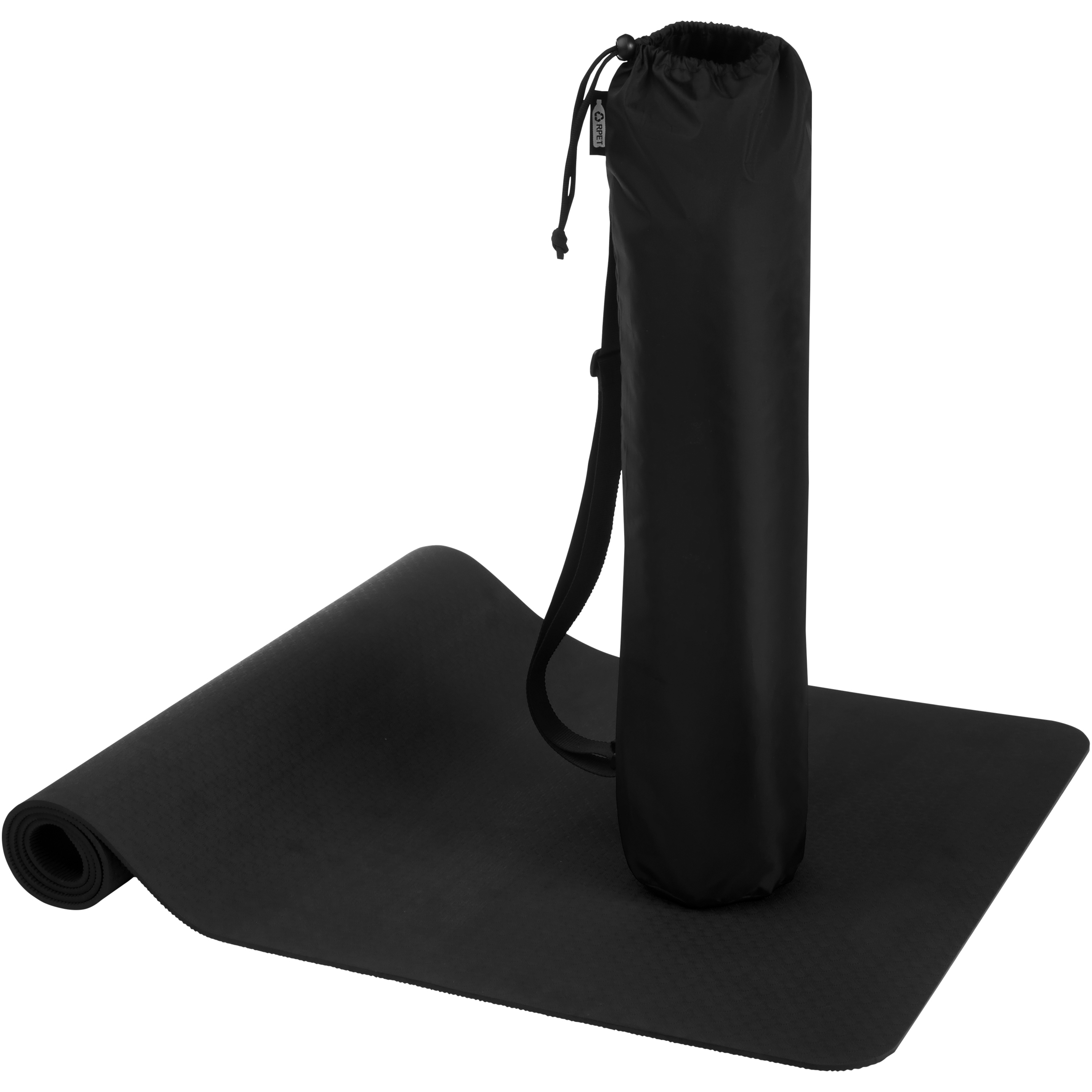 Yogamatte aus Recycling-TPE/-PET/Polyester im Umhängebeutel