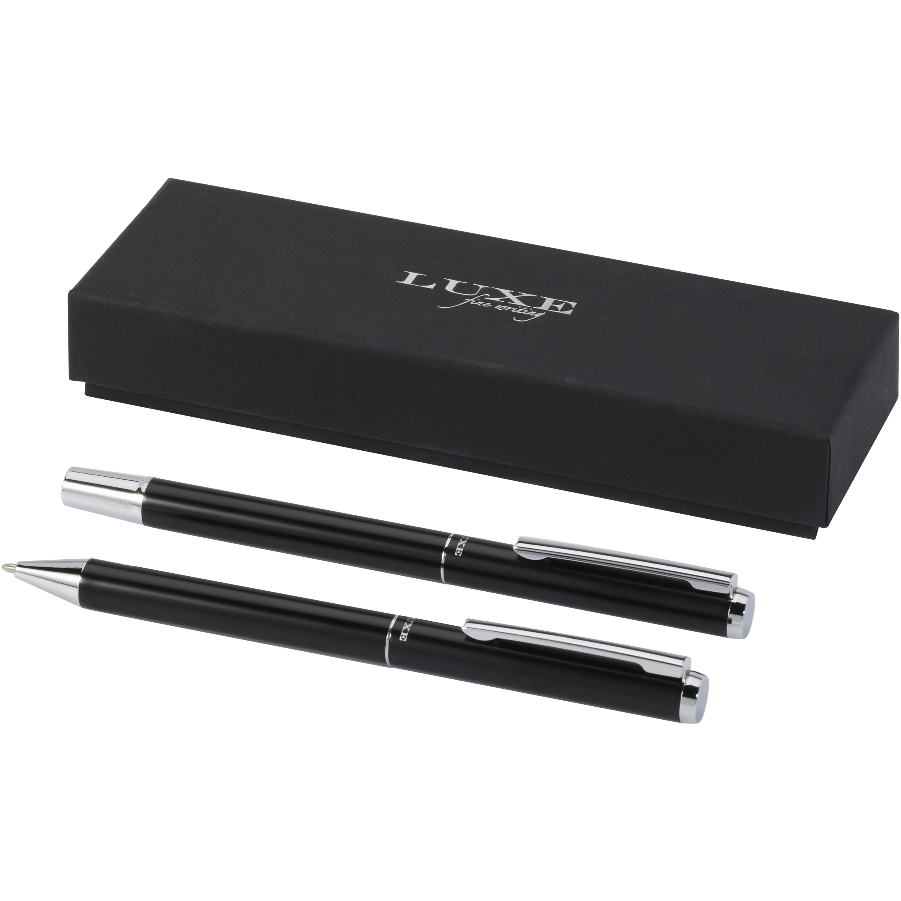 Set d'écriture avec stylo à bille et roller en aluminium recyclé