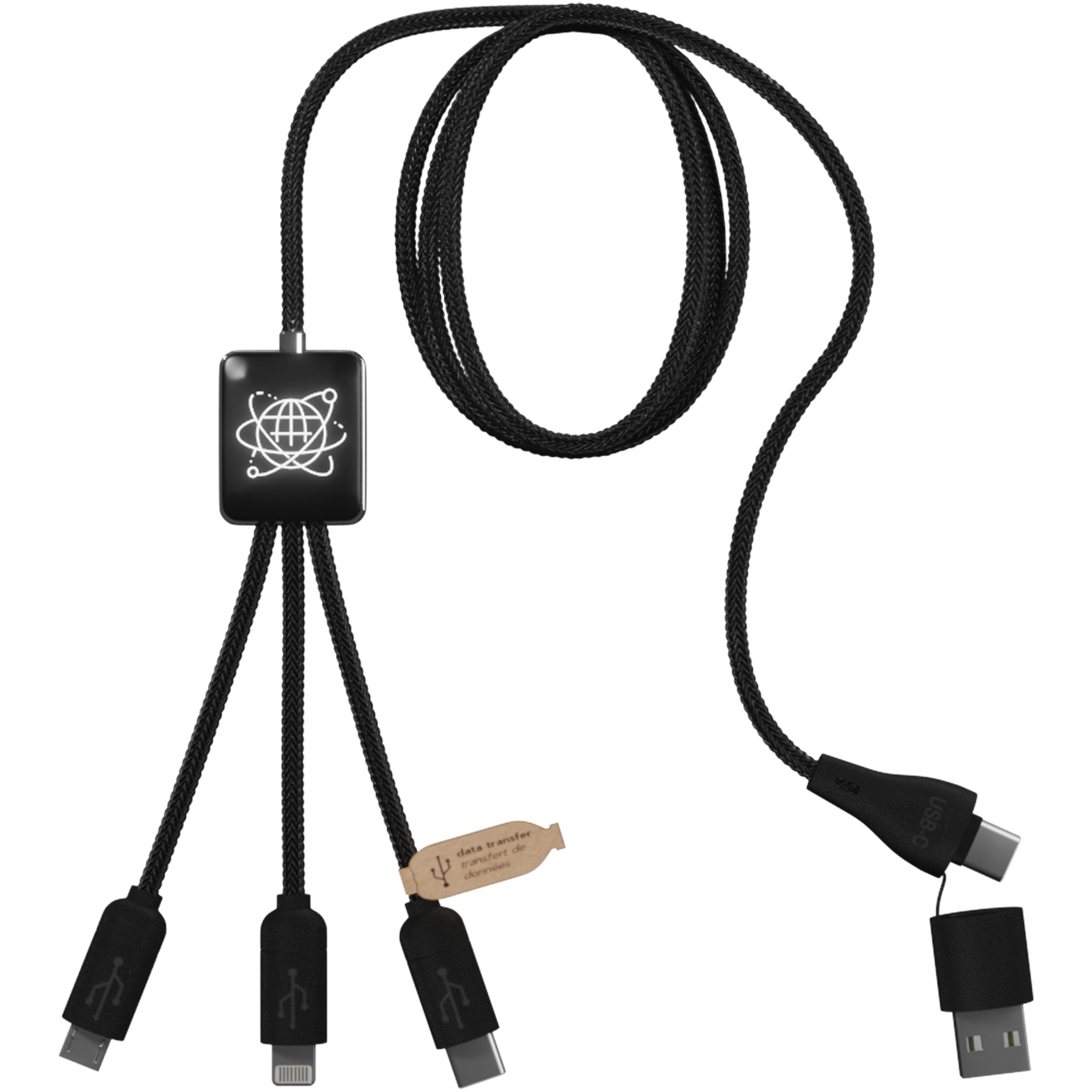 SCX.design USB 5-in-1 Ladekabel aus Recycling-PET