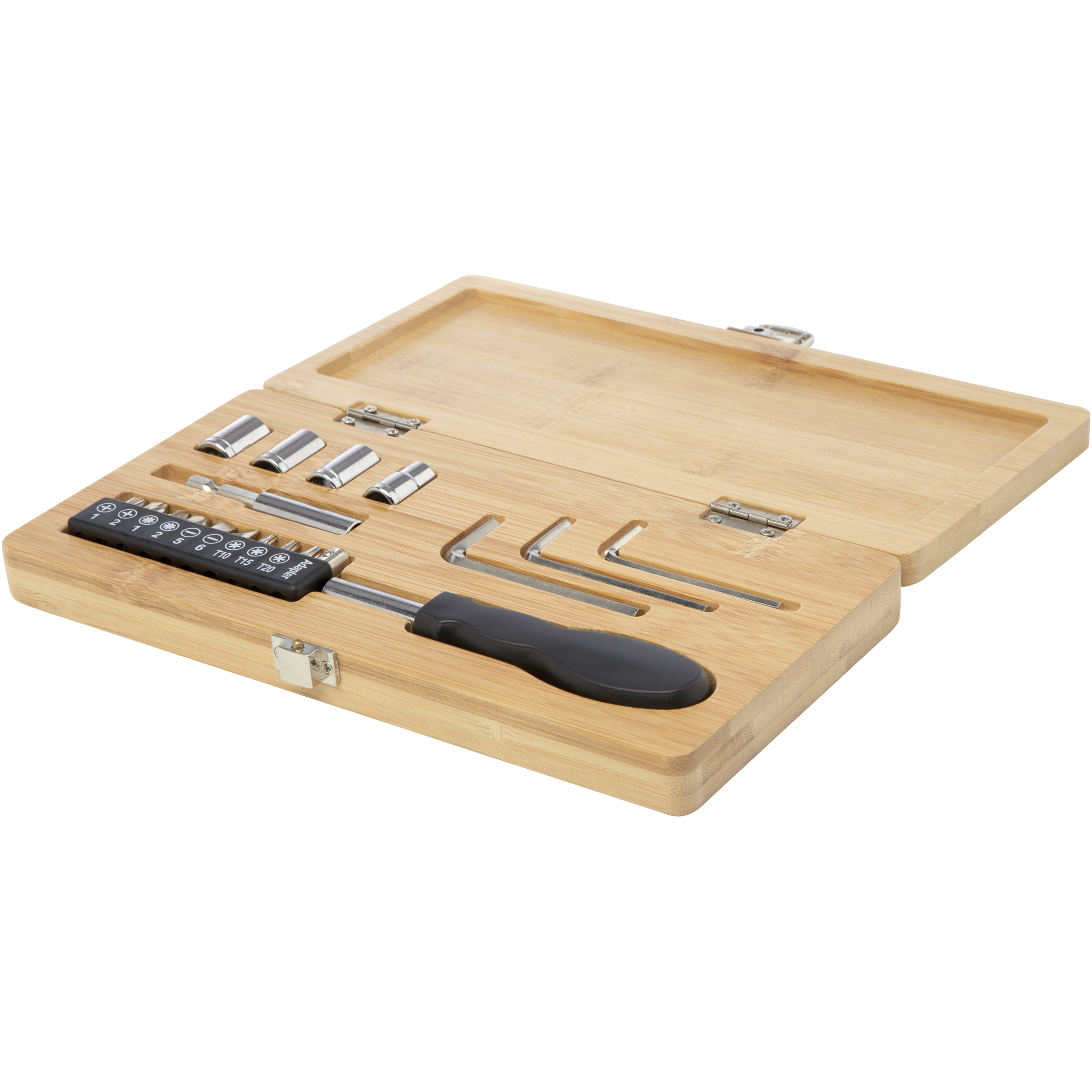 Set d'outils 19 pièces plastique recyclé/bambou FSC