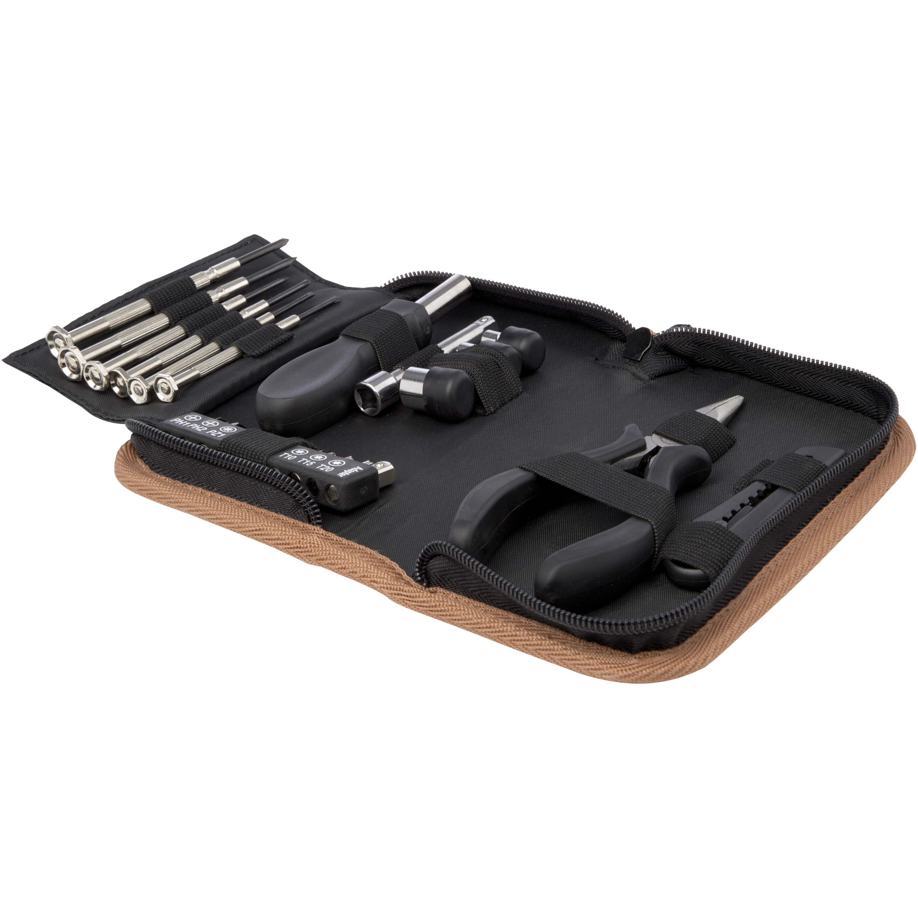 Tool set 24-piece carbon/recycled plastic in cork case