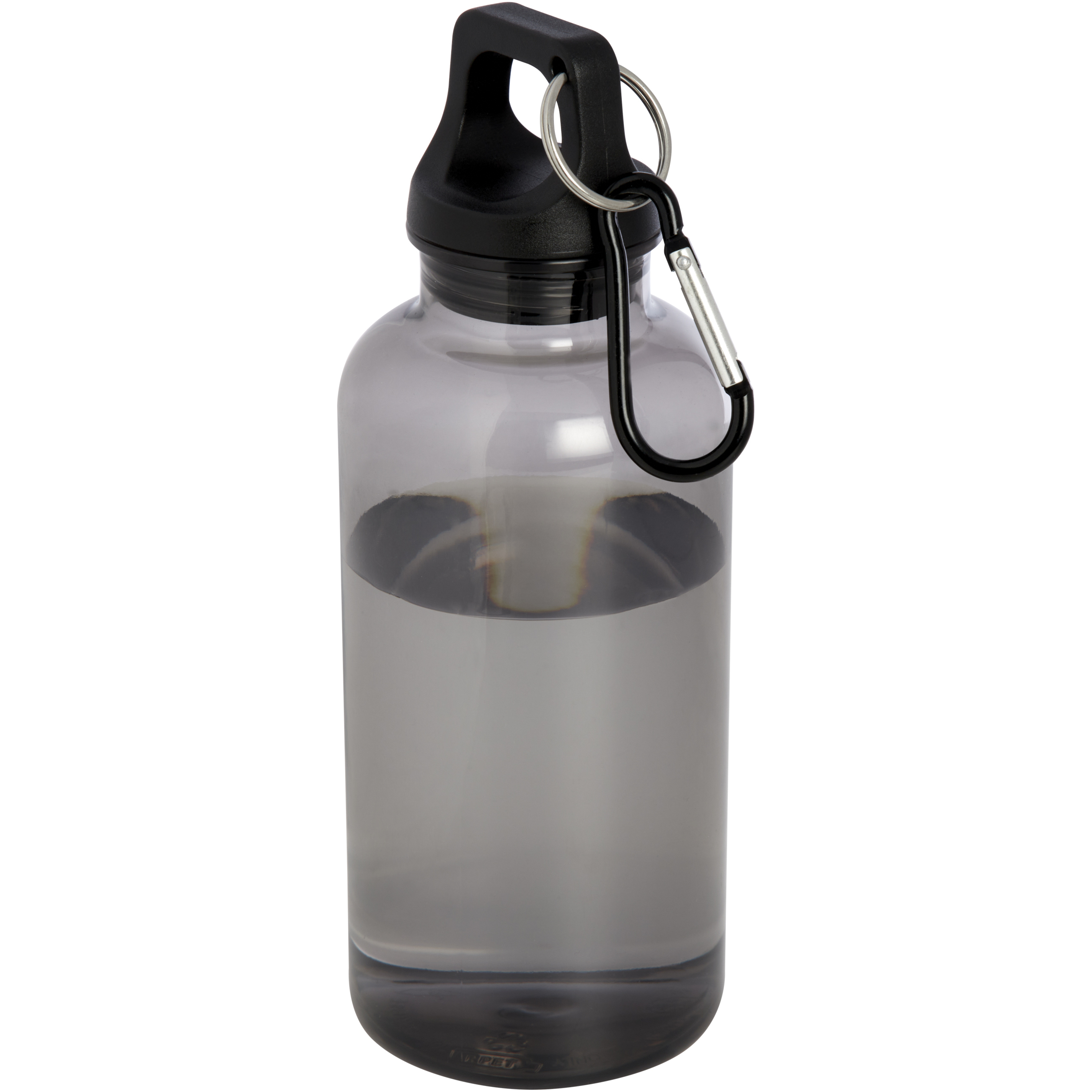 Drinking bottle made from recycled plastic 0.4 l with snap hook