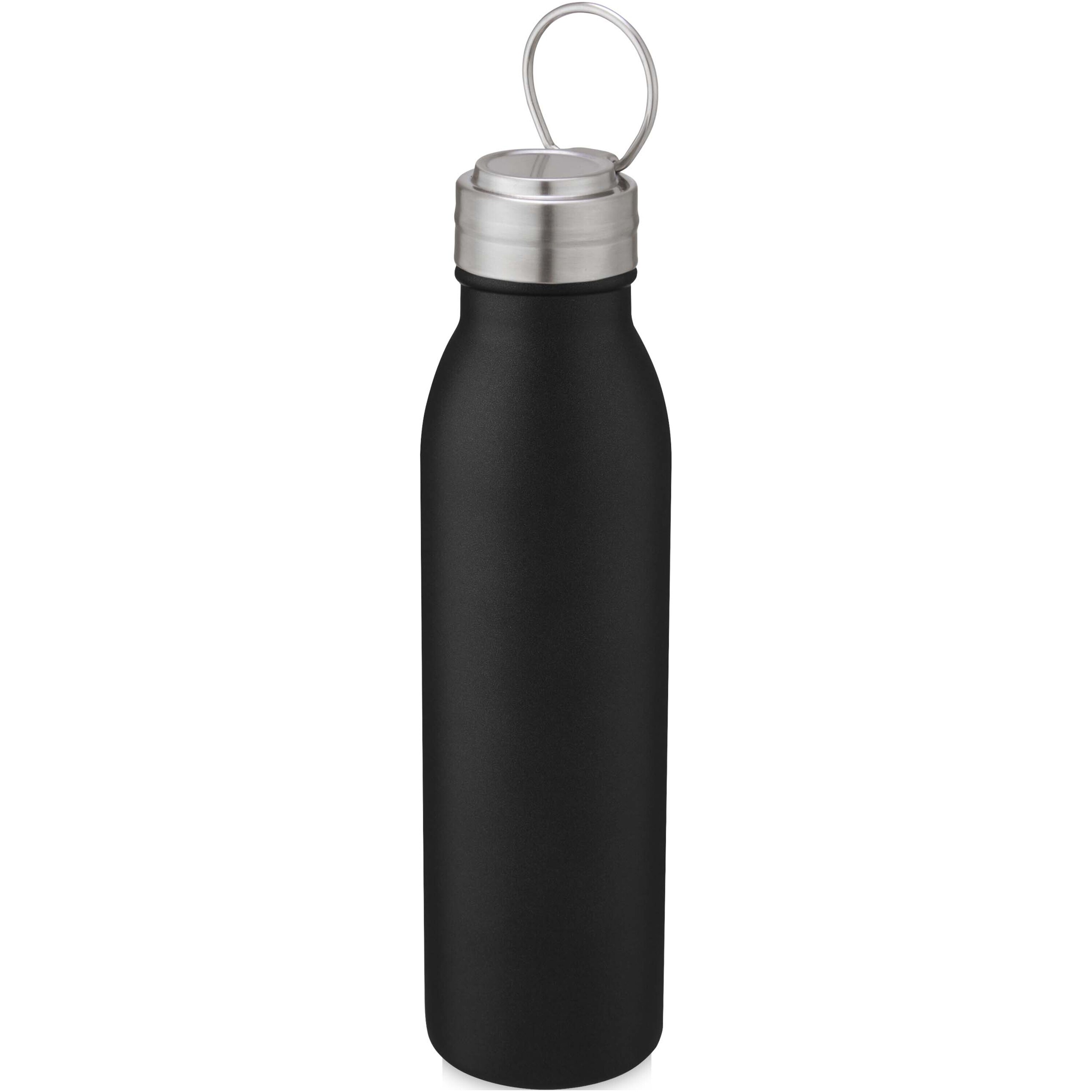 Drinking bottle made from recycled stainless steel 0.7 l with metal loop