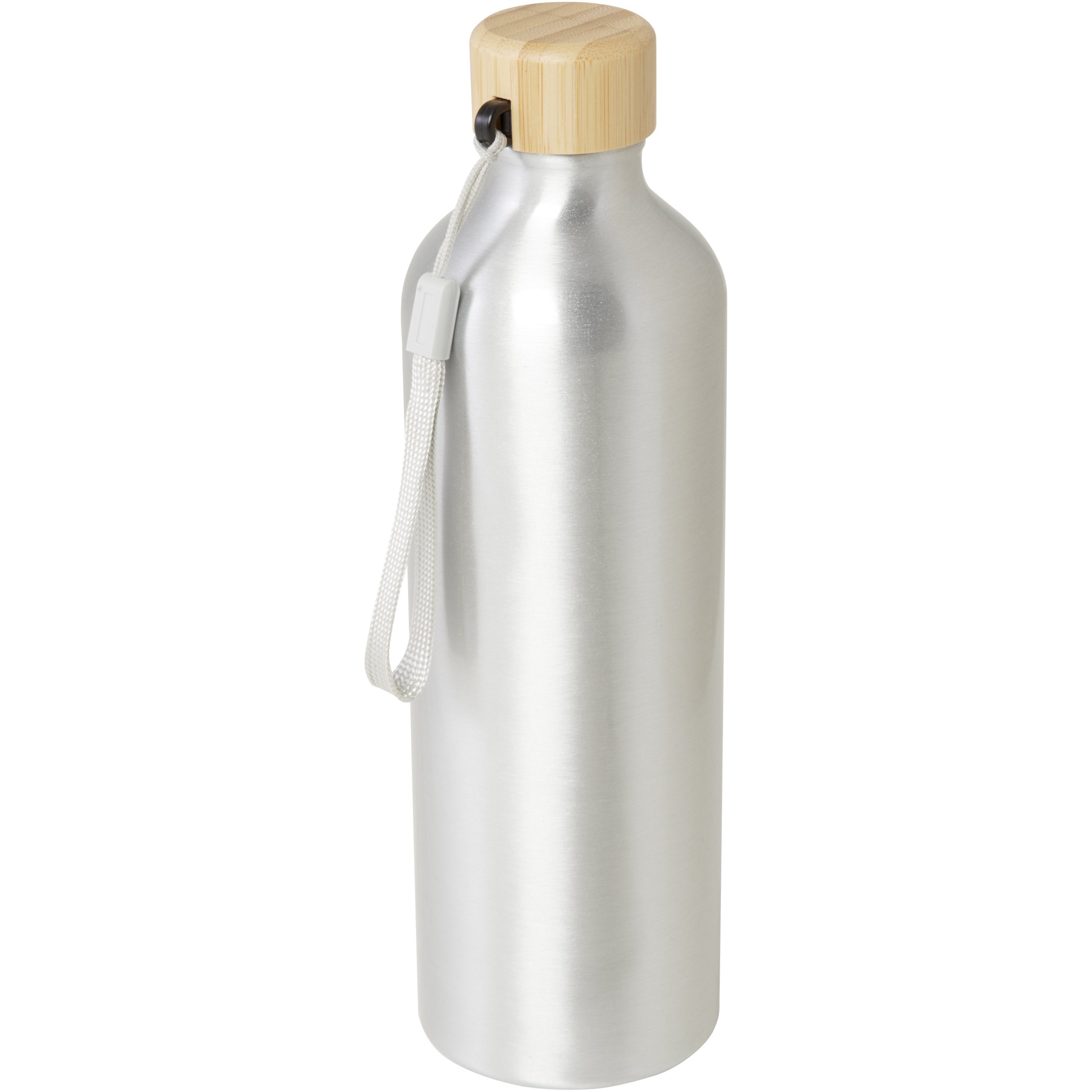 Drinking bottle made from recycled aluminum 0.77 l with bamboo lid