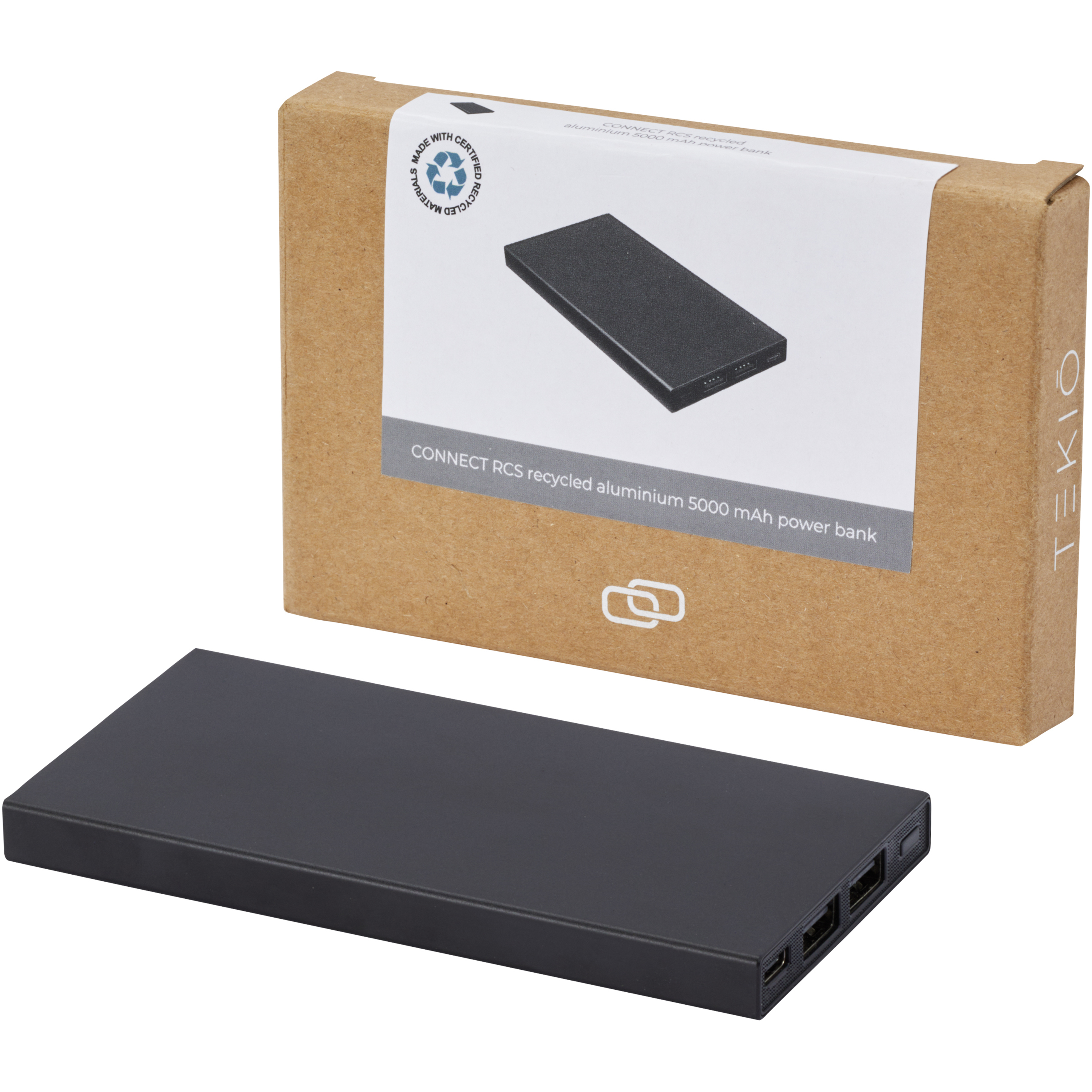 Banque de puissance USB en aluminium recyclé 5'000 mAh
