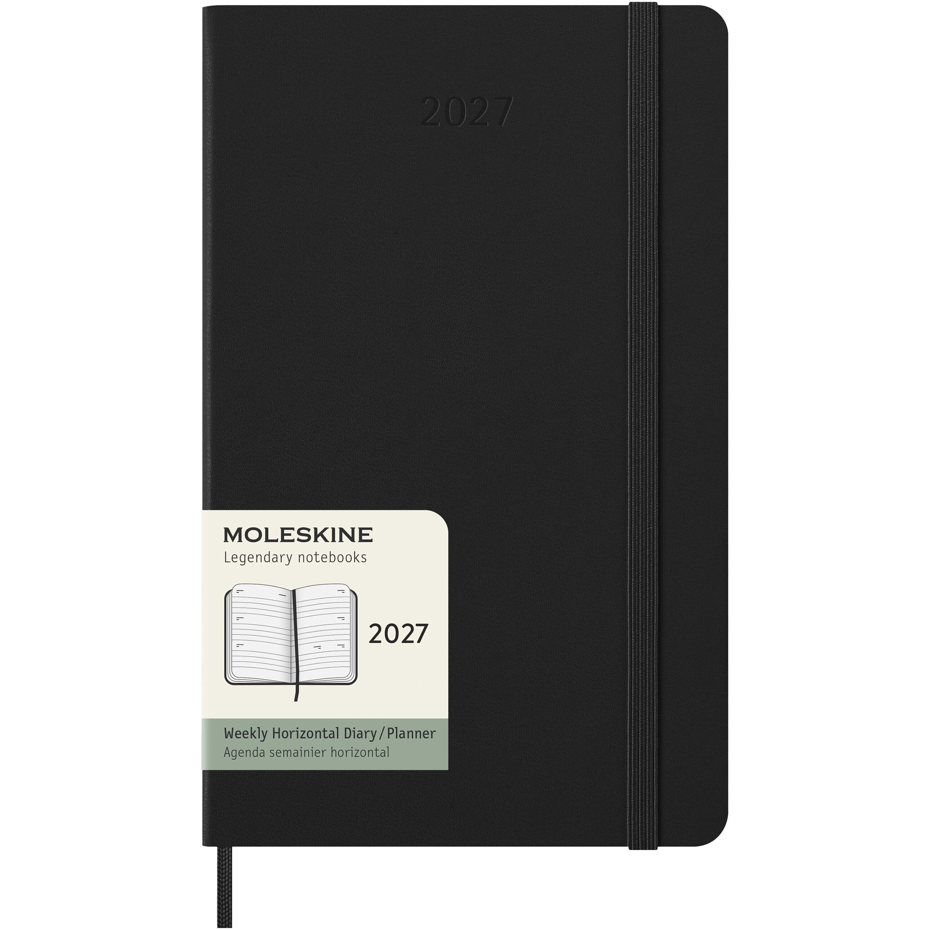 Moleskine® à couverture rigide, agenda hebdomadaire 12 mois, format L horizontal