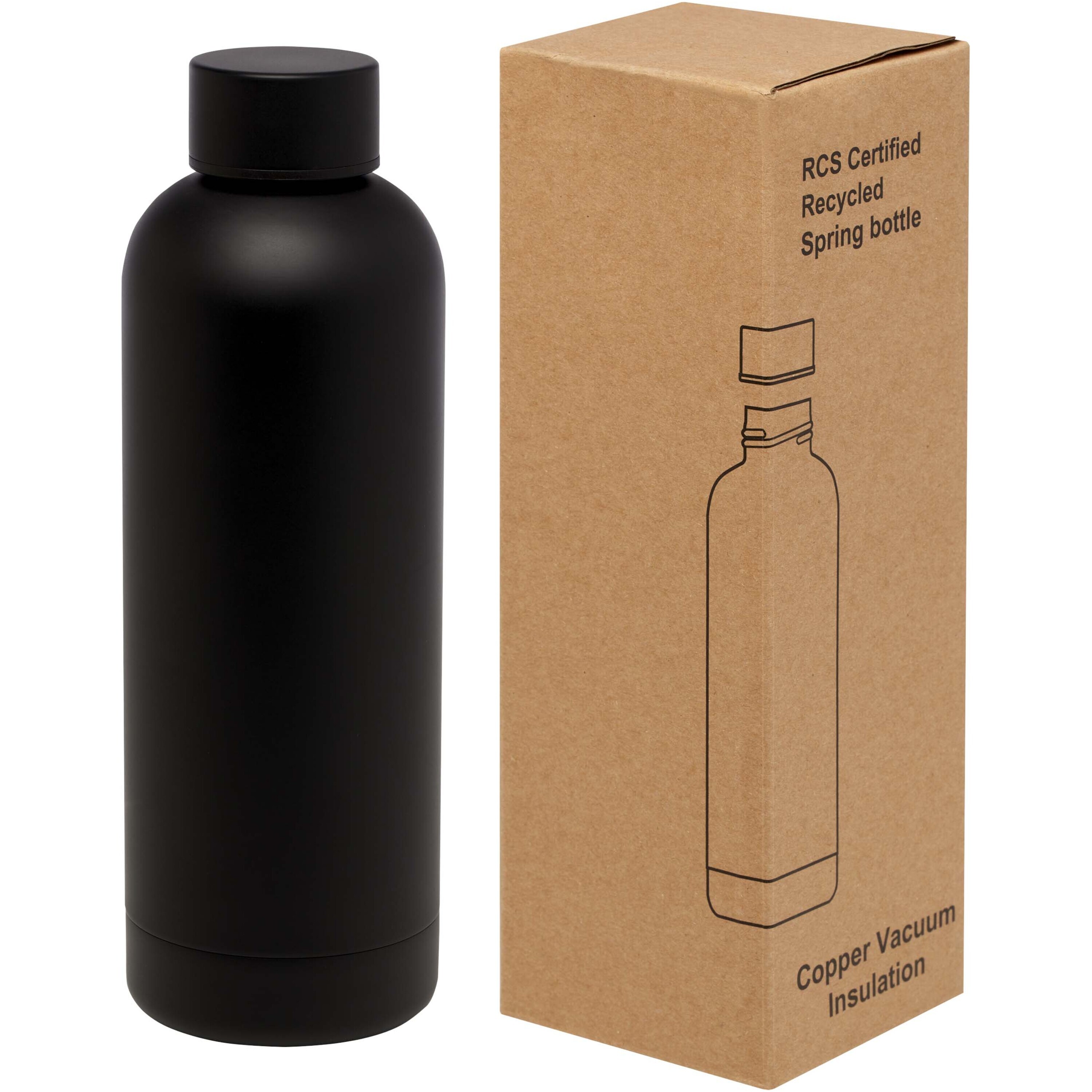 Bouteille isolante en acier inoxydable recyclé de 0,5 l avec revêtement mat par poudre