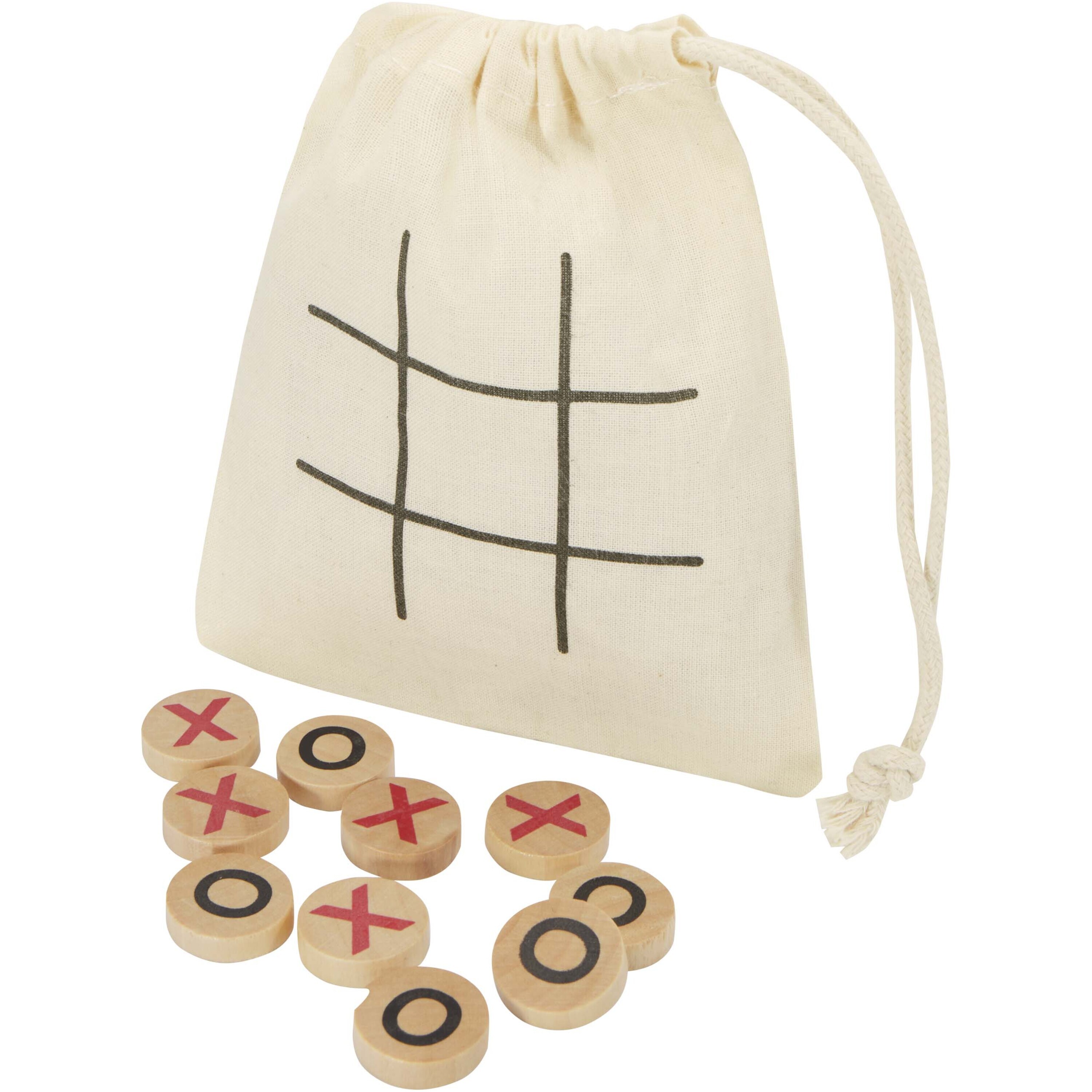 Tic-Tac-Toe Game with FSC-Certified Wooden Pieces, 13 x 11 cm