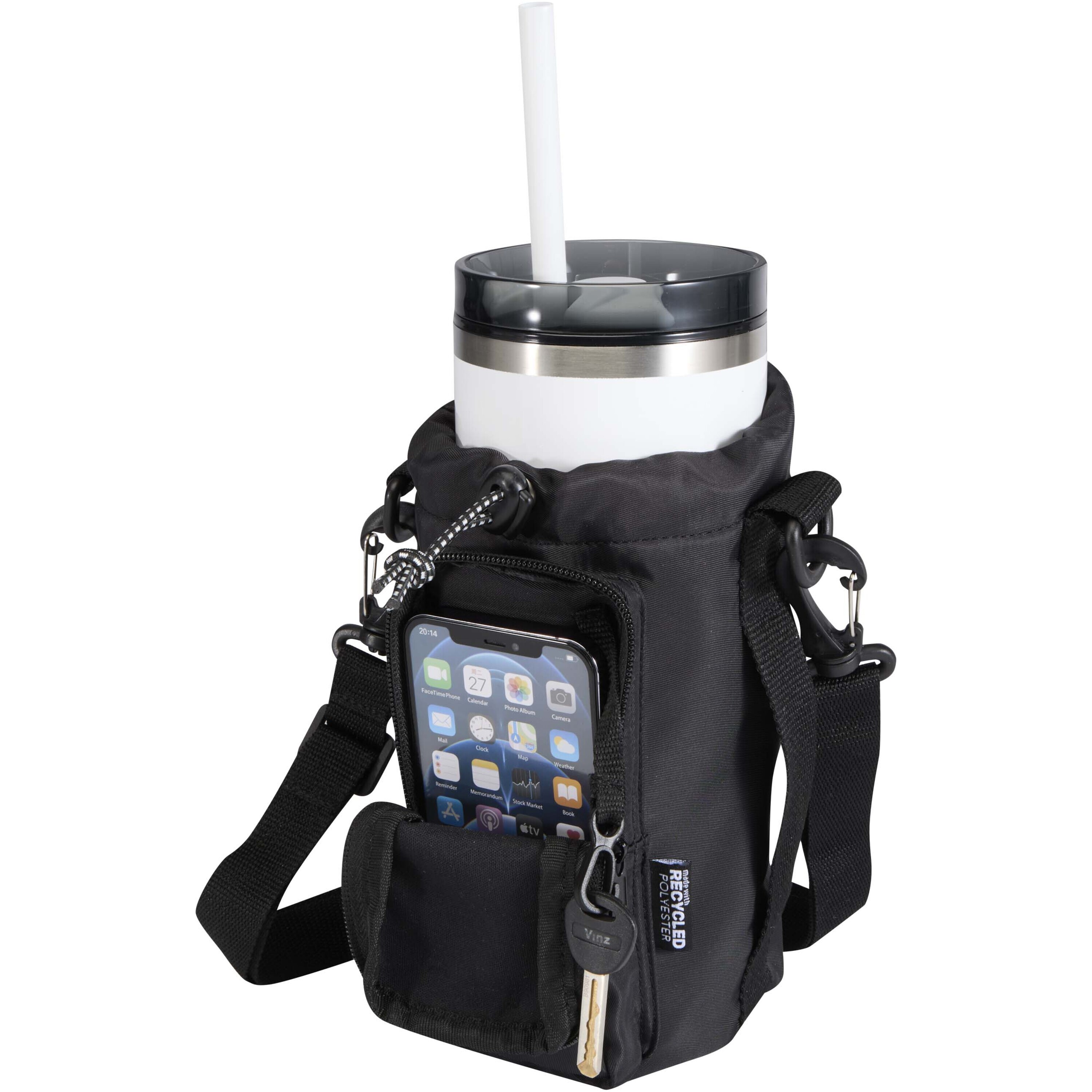 Mini Reisetasche aus rPET 290D für Flaschen bis 2 l und Handy