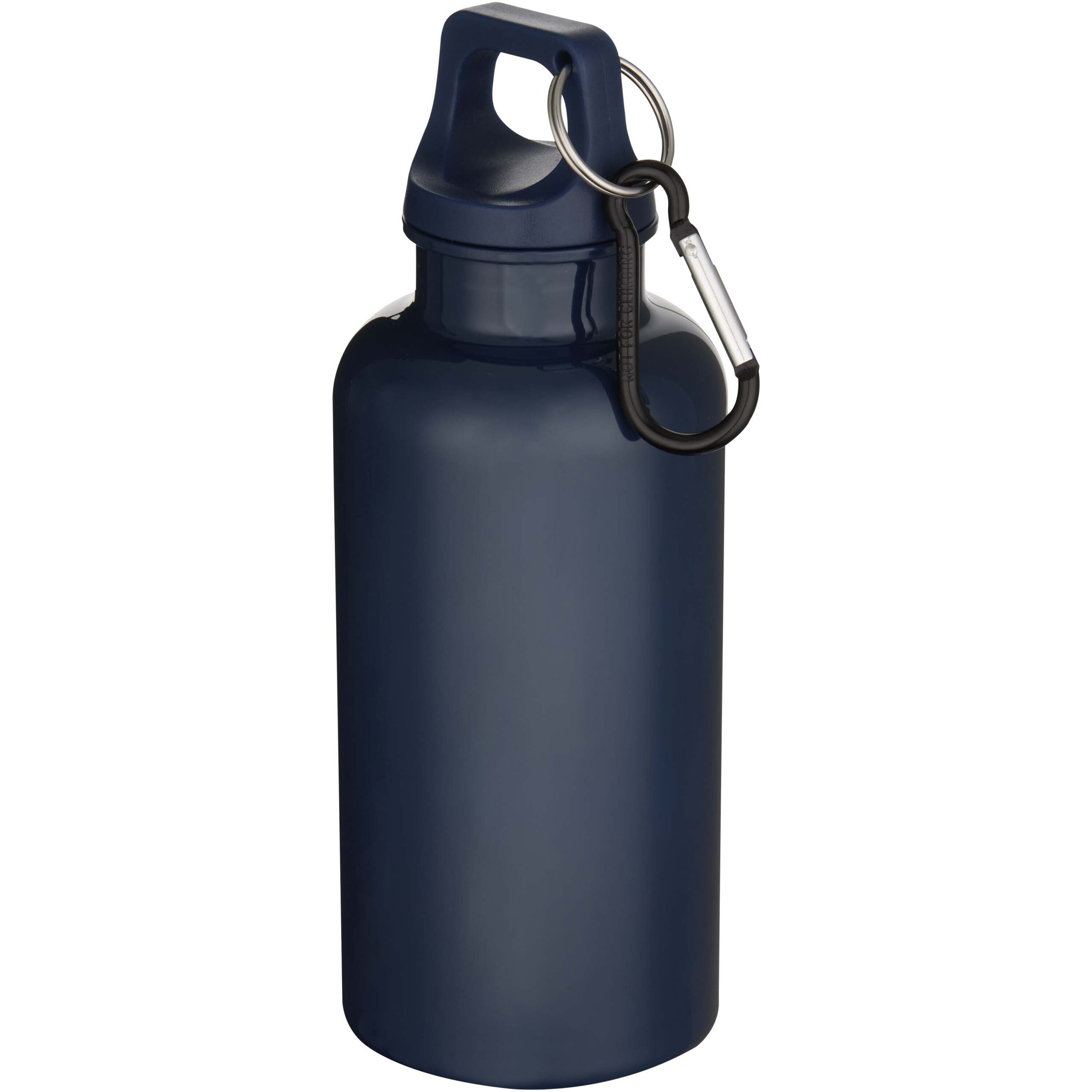 Gourde en rPET 400 ml avec mousqueton imprimable sur tout le pourtour