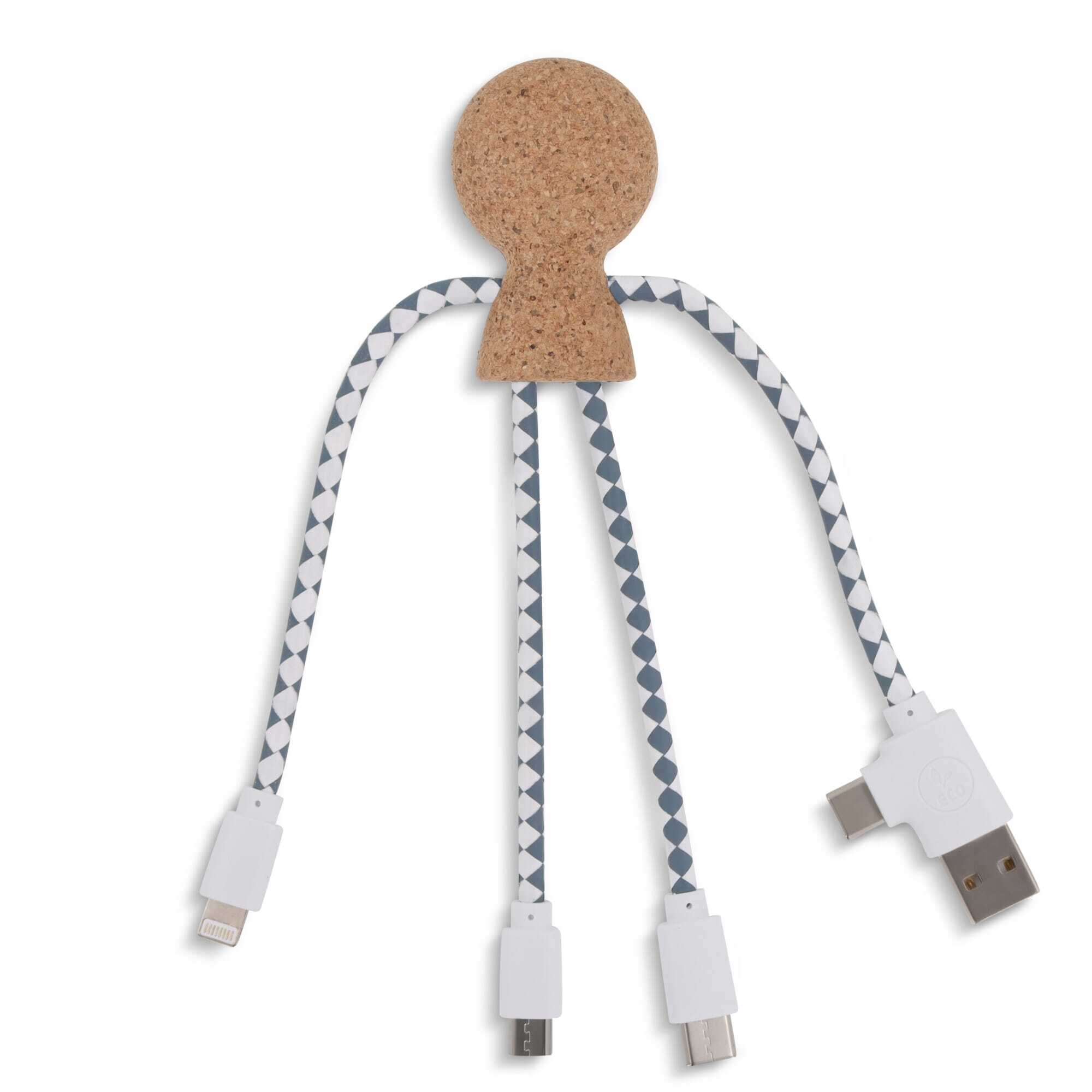 Xoopar USB charging cable Mr. Bio made of cork