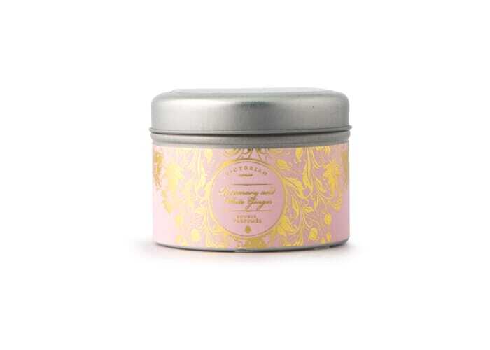 Rosemary scented candle 90% soy wax/10% vegetable oil in tin