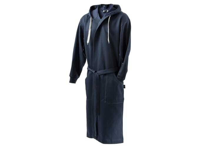 Cotton/polyester bathrobe L/XL with hood and 2 pockets