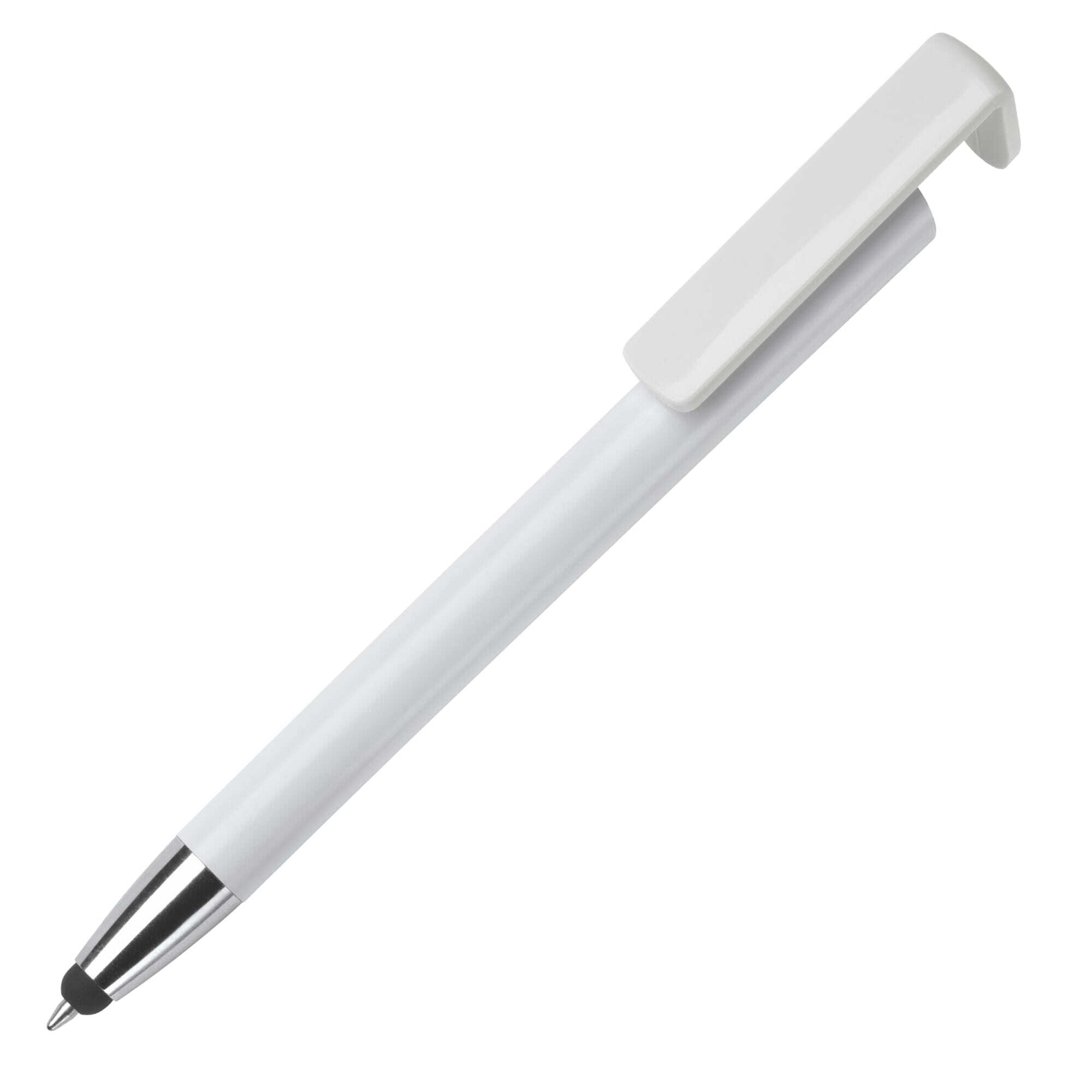 3-in-1 Kugelschreiber/Stylus/Telefonhalter aus Kunststoff Mine blauschreibend
