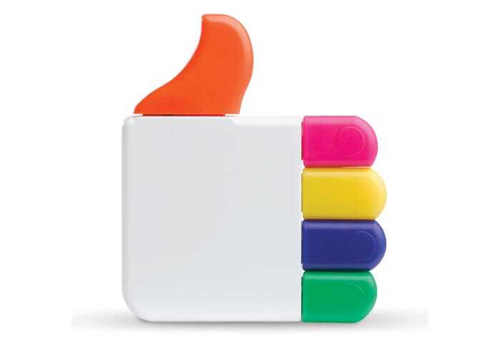 Textmarker aus ABS-Kunststoff mit 5 Marker-Farben