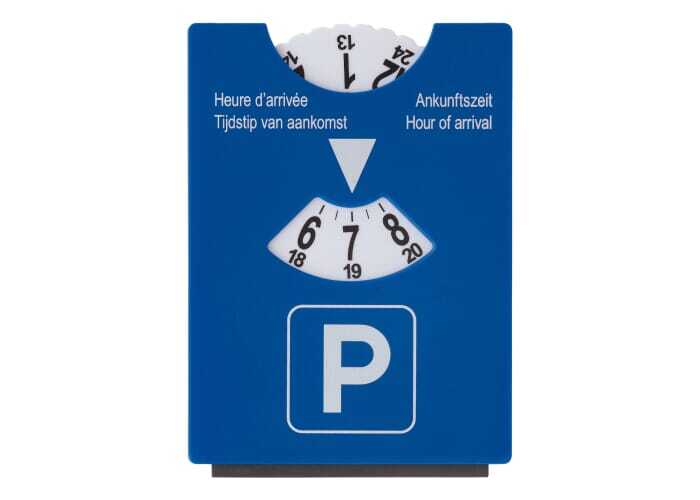 2-in-1 parking disk and ice scraper made of plastic, digitally printable
